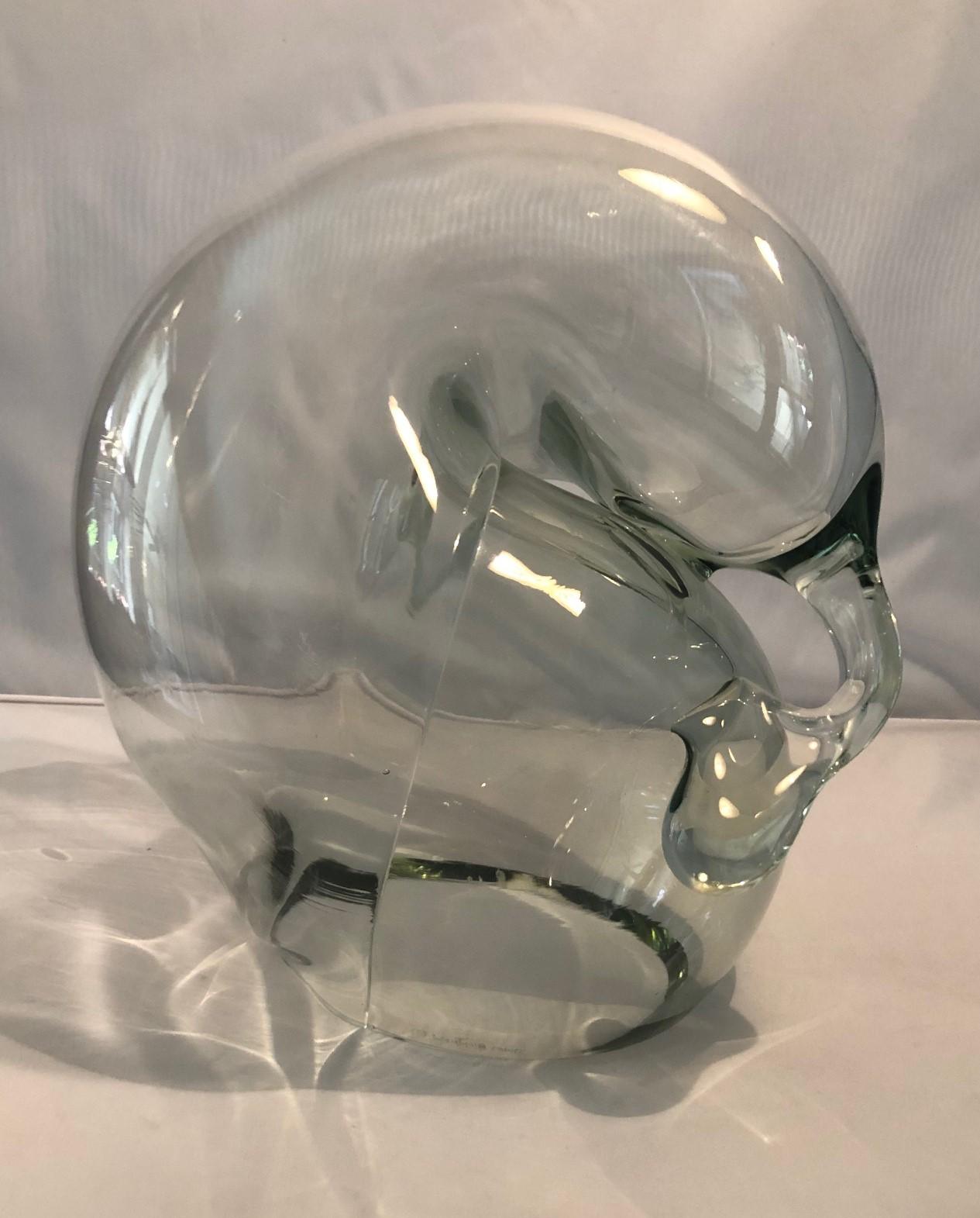 Organic Modern Large Clear Art Glass Orb Sculpture by John Bingham For Sale