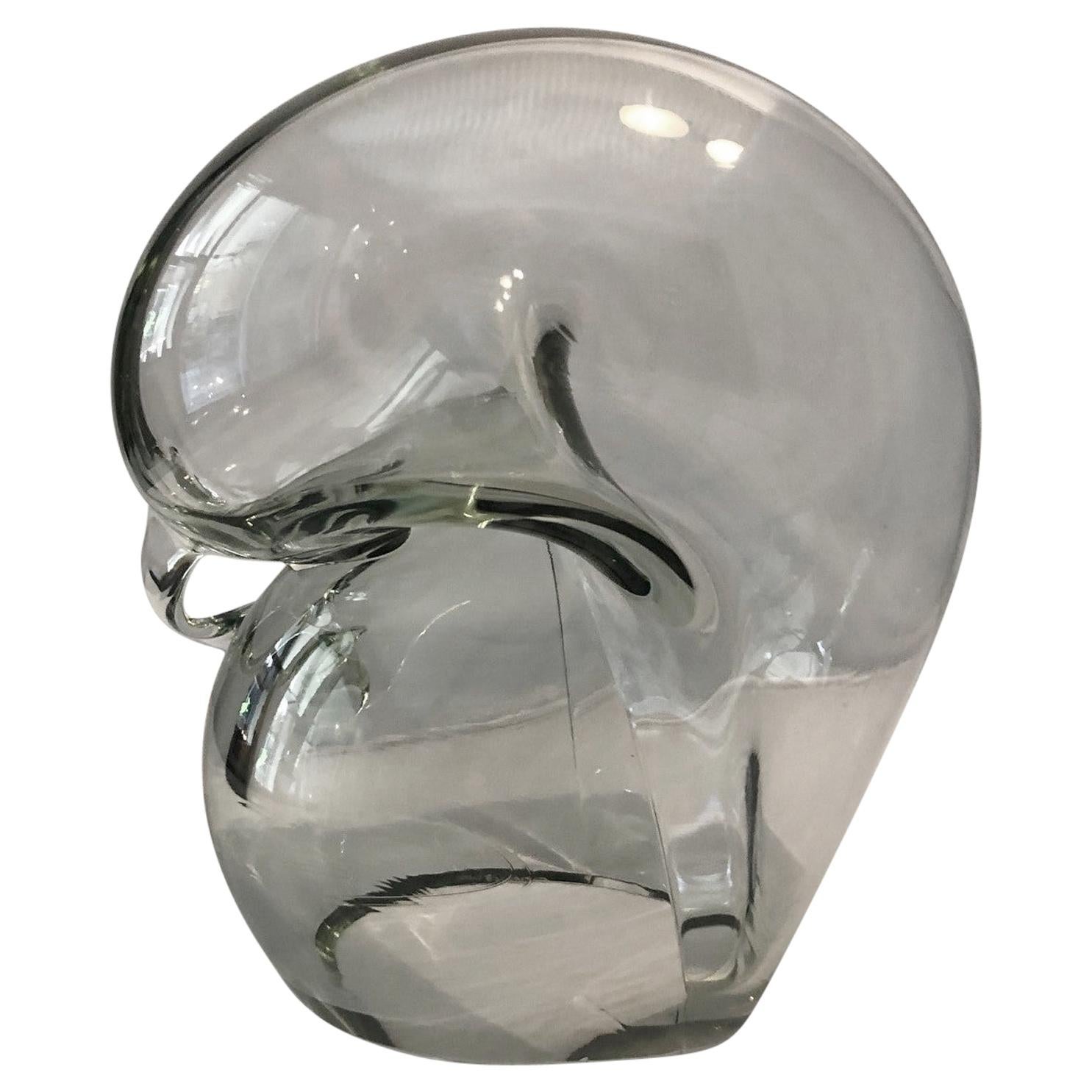 Large Clear Art Glass Orb Sculpture by John Bingham