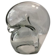 Large Clear Art Glass Orb Sculpture by John Bingham