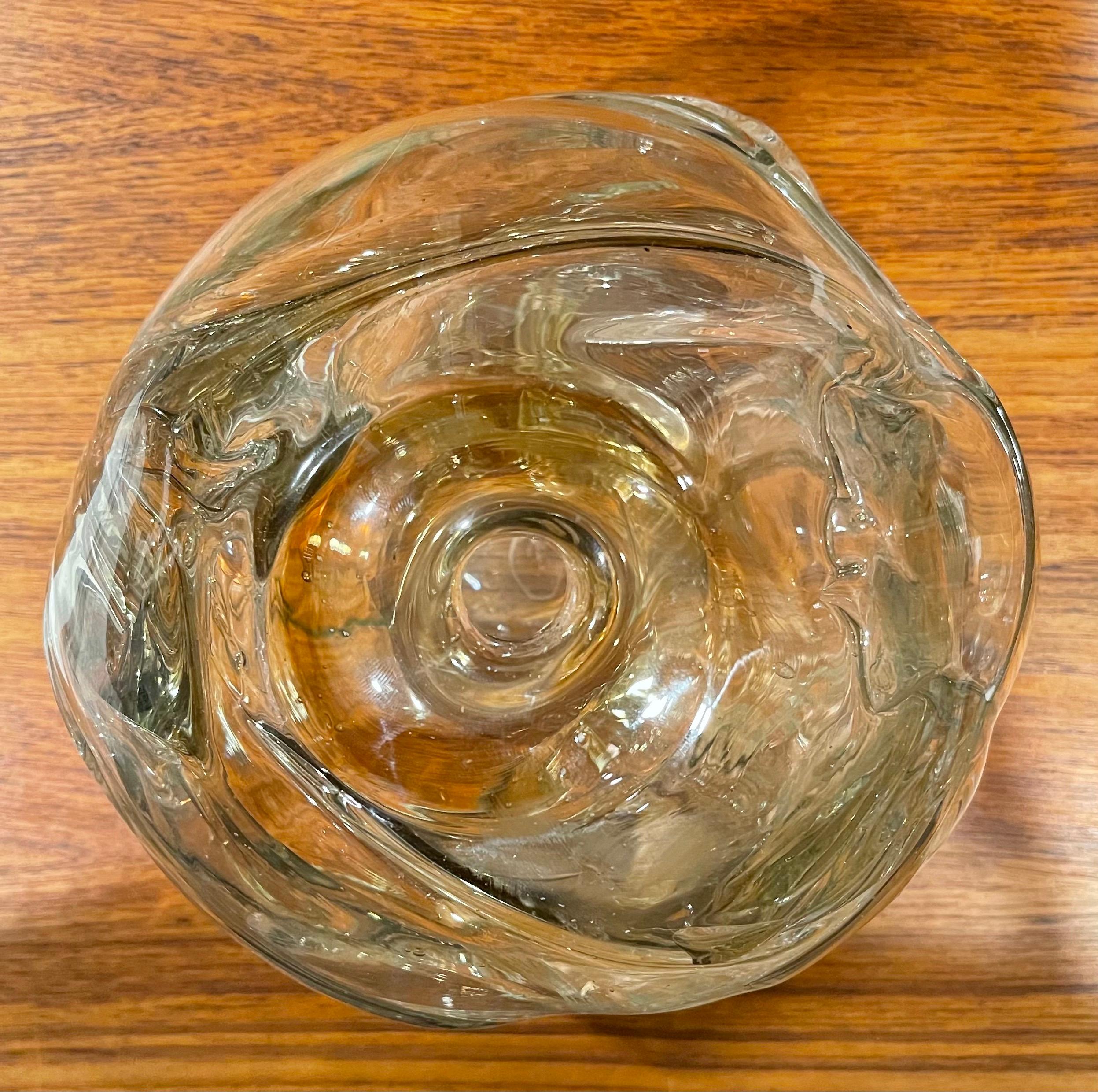 Large Clear Art Glass Orb Vase by Peter Bramhall For Sale 3