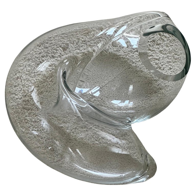 Large Clear Art Glass Pretzel / Orb Vase / Sculpture by John Bingham For Sale at 1stDibs