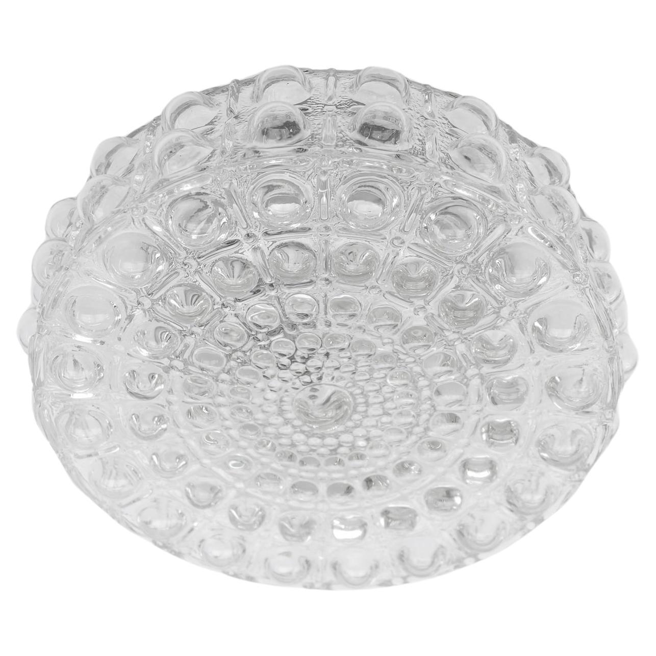 Large Clear Bubble Glass Wall Lamp / Flush Mount by Helena Tynell, 1960s Limburg