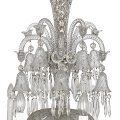 Large Clear Cut-Glass Chandelier by Baccarat