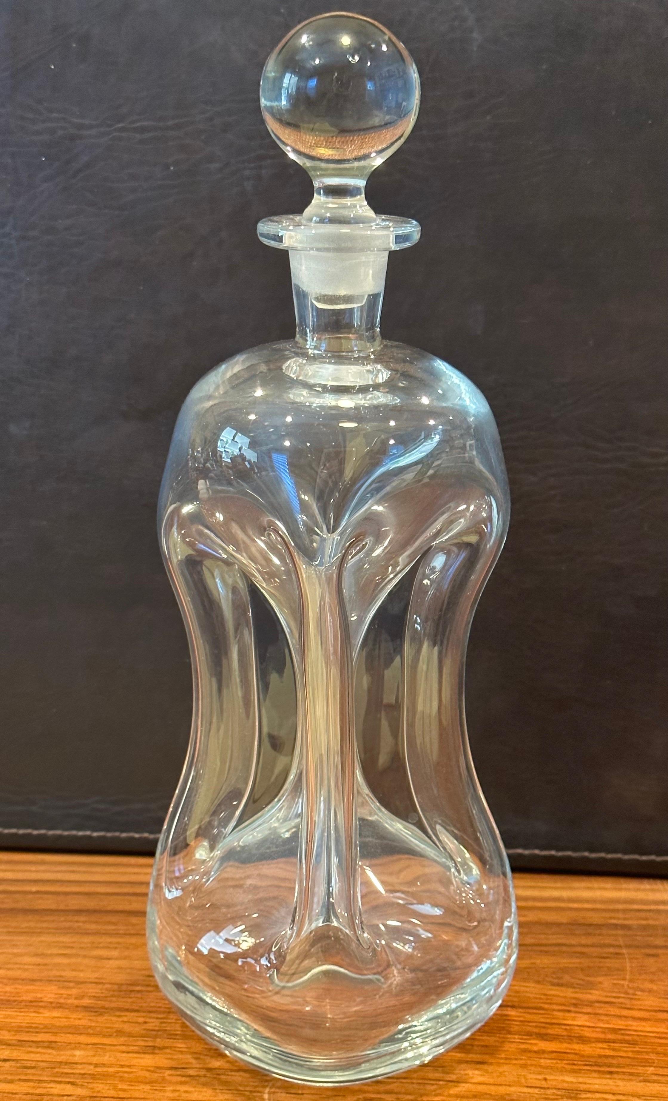 Mid-Century Modern Large Clear Glass Elsinore Kluk-Kluk Decanter by Holmegaard For Sale