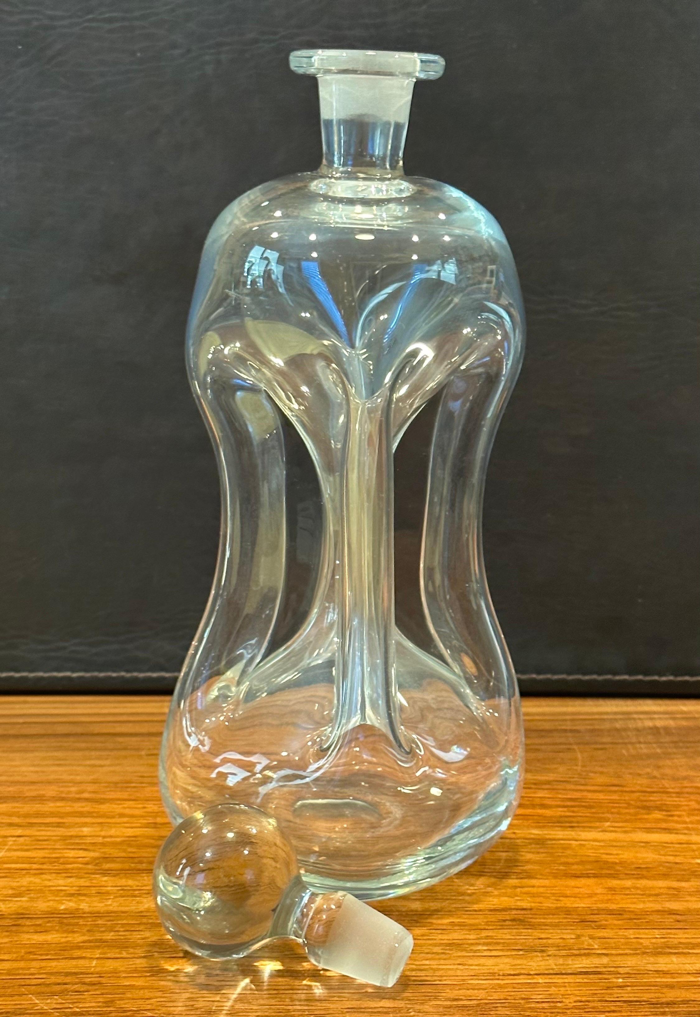 Danish Large Clear Glass Elsinore Kluk-Kluk Decanter by Holmegaard For Sale