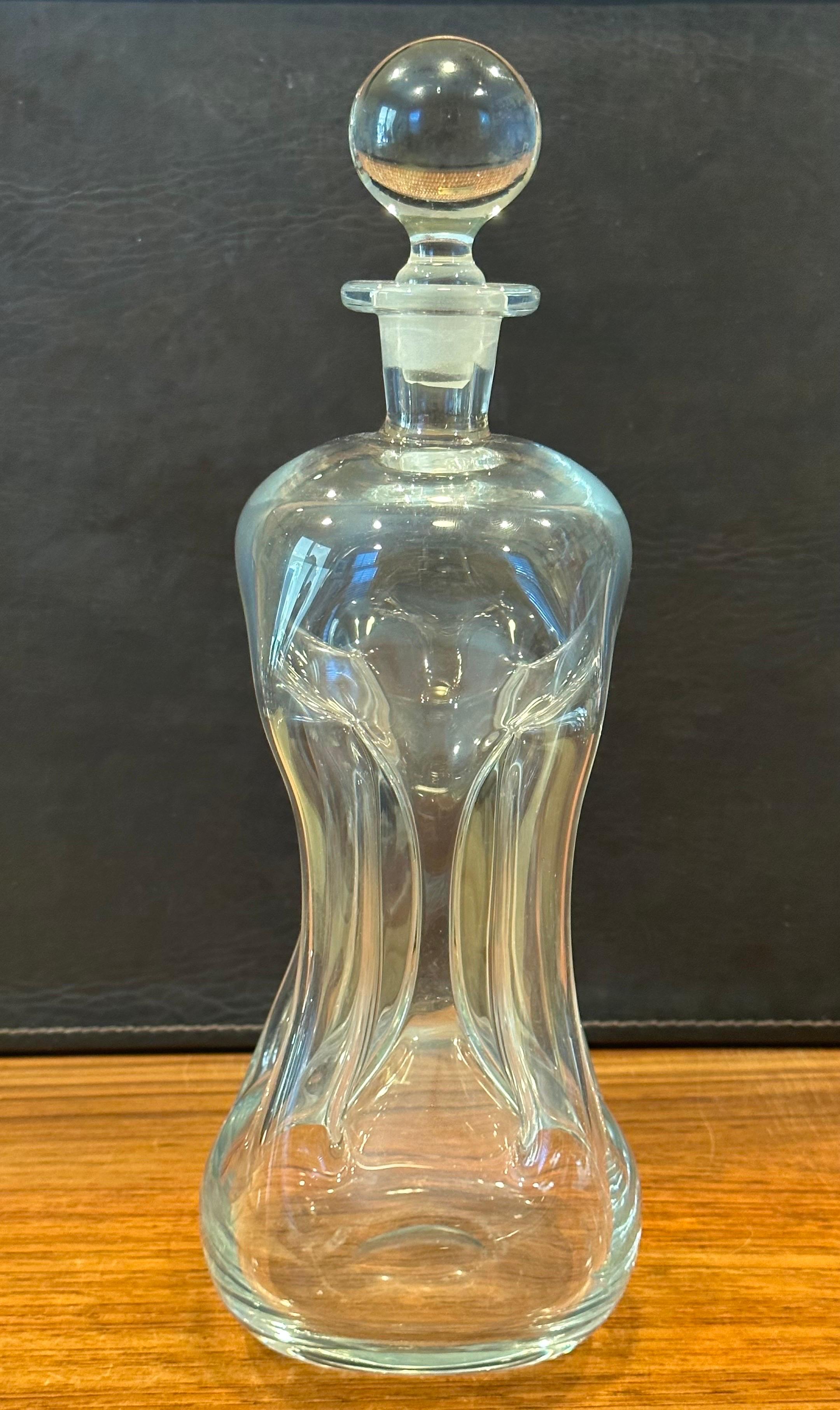 Large Clear Glass Elsinore Kluk-Kluk Decanter by Holmegaard In Good Condition For Sale In San Diego, CA