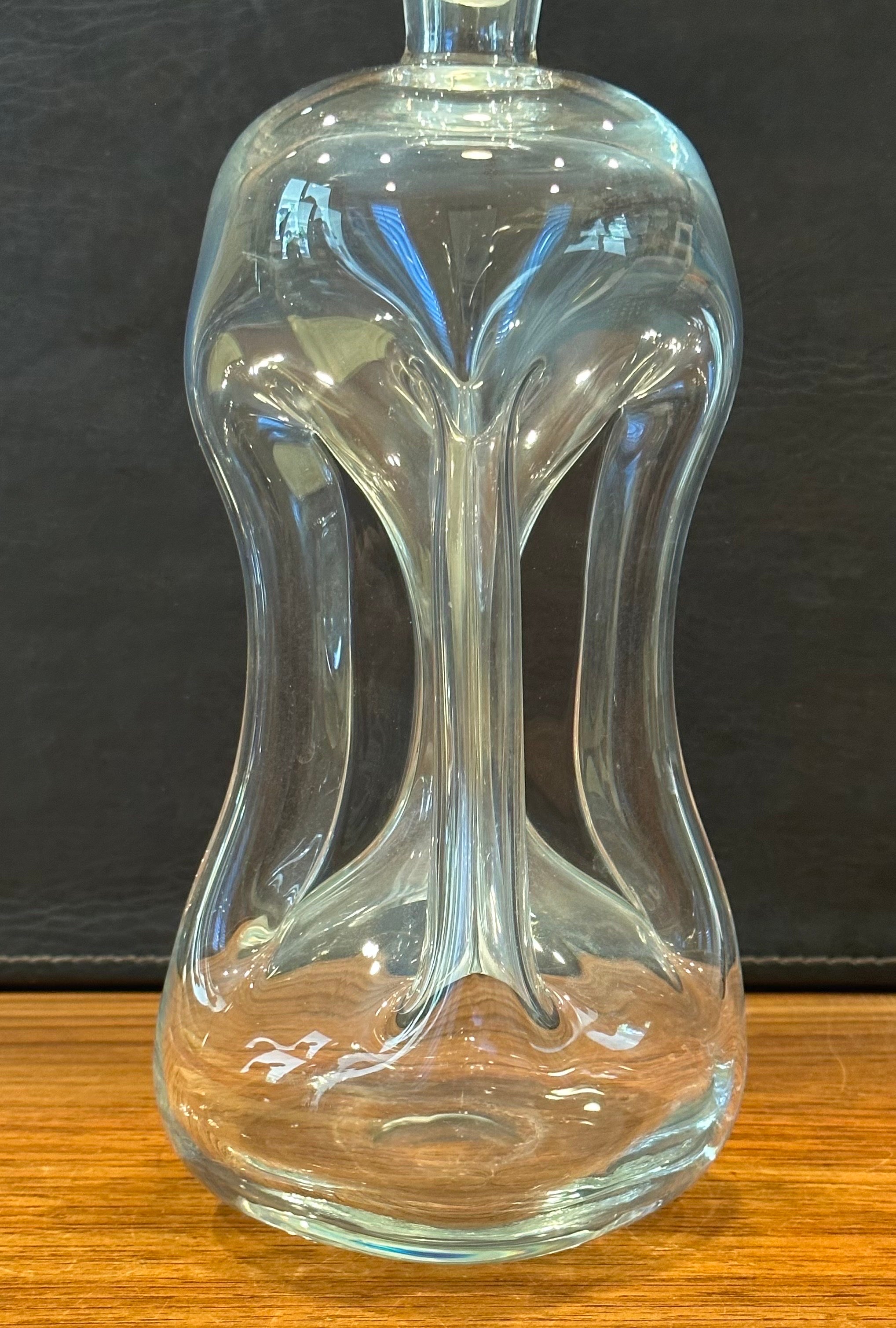 20th Century Large Clear Glass Elsinore Kluk-Kluk Decanter by Holmegaard For Sale