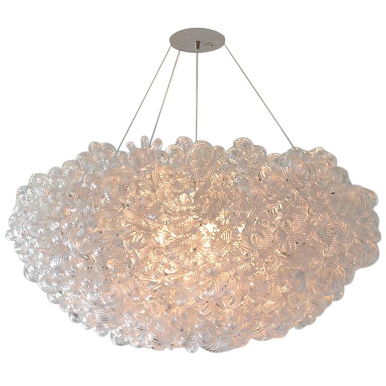 Large Clear Glass Knotted Chandelier by Studio Bel Vetro For Sale