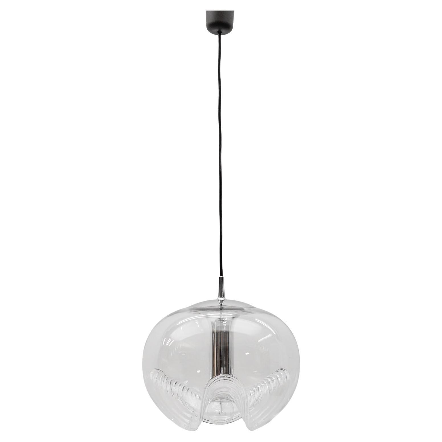 Large Clear Glass Lamp "Wave" by Koch 
Lowy for Peill 
Putzler, 1960s en vente