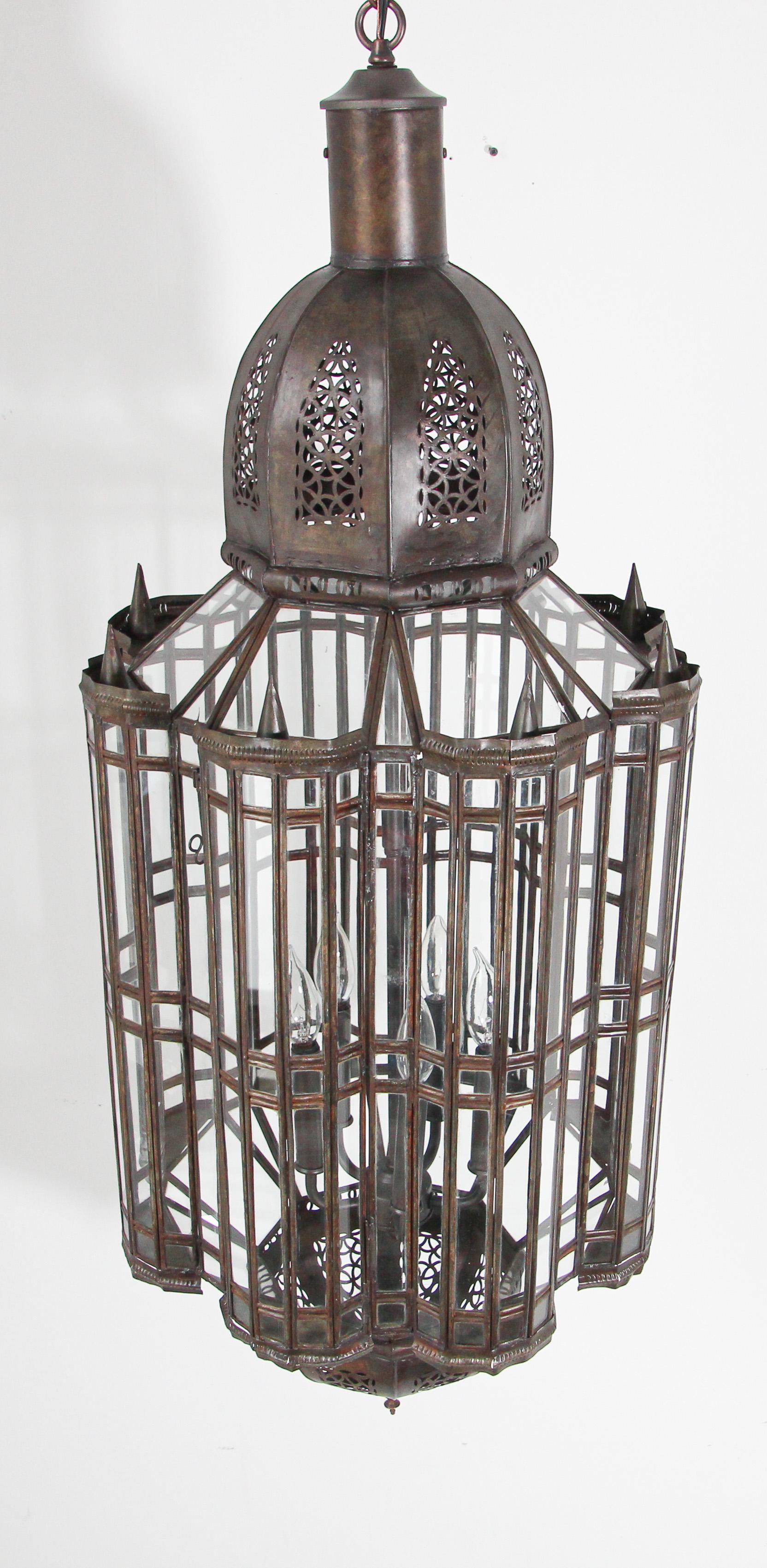 Large Clear Glass Moorish Mamounia Pendant Chandelier, Clear Glass For Sale 7