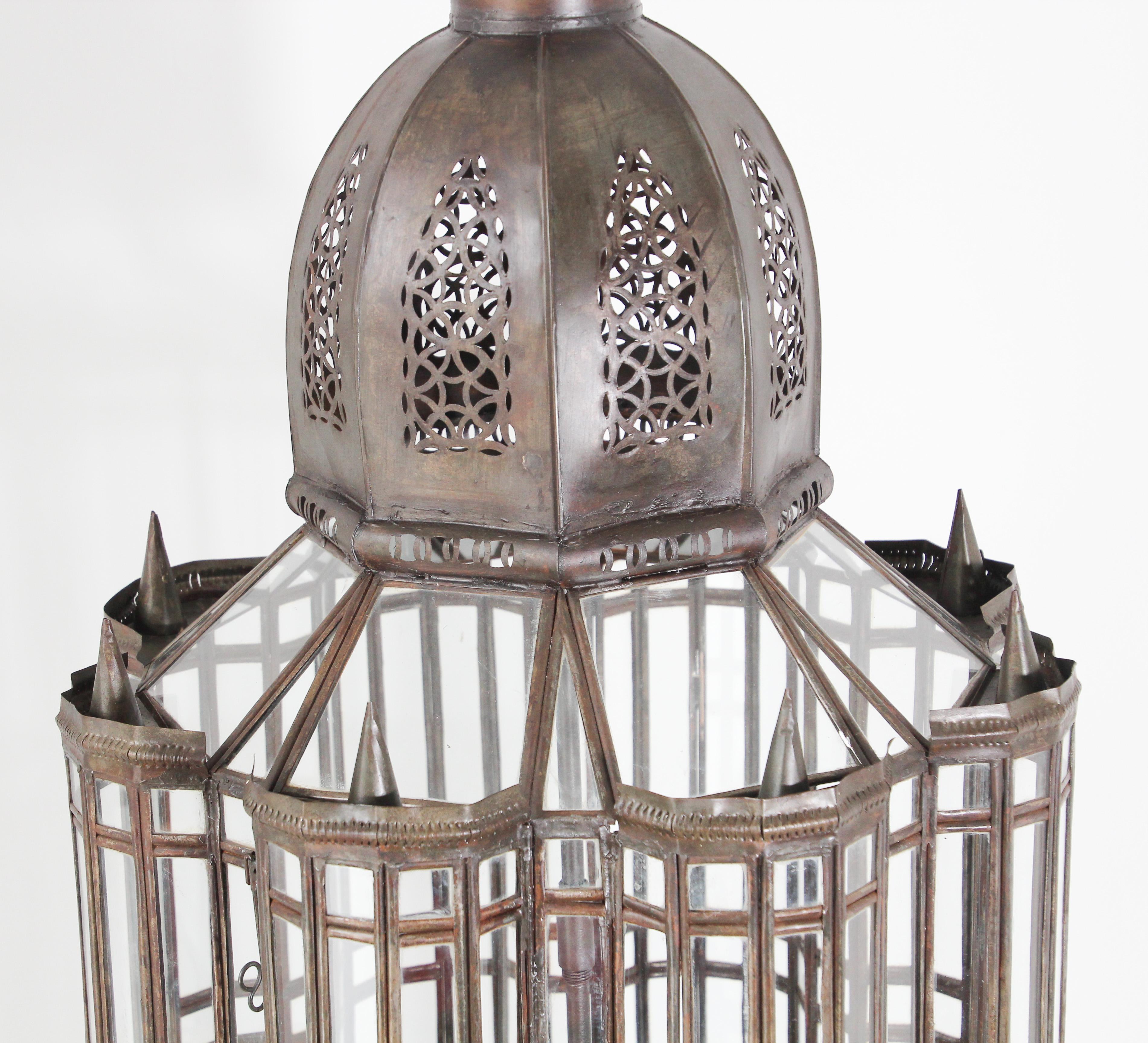 Large Clear Glass Moorish Mamounia Pendant Chandelier, Clear Glass For Sale 8