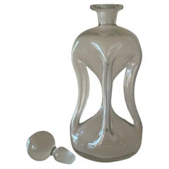 Decanter Kluk-Kluk grande in vetro trasparente soffiato a bocca con tappo di Holmegaard