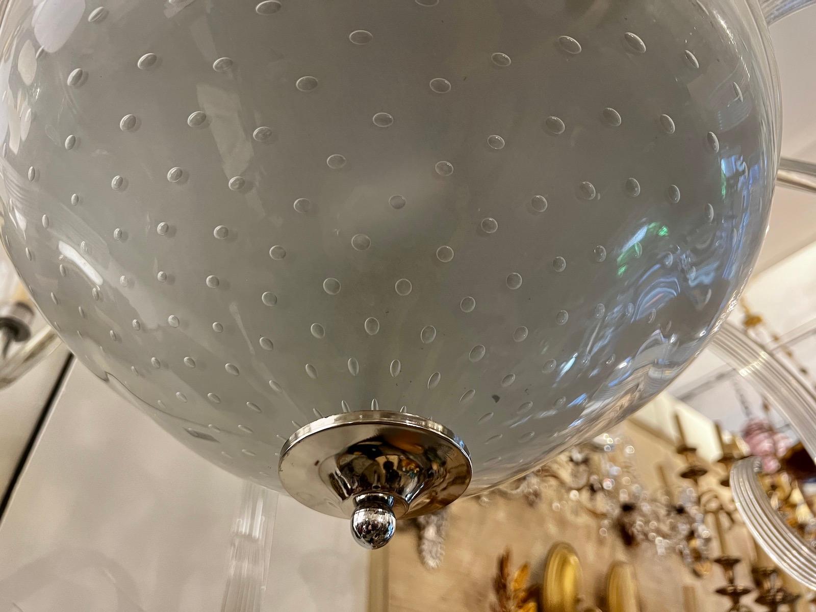 Grande lampadario di Murano in vetro trasparente in vendita 2