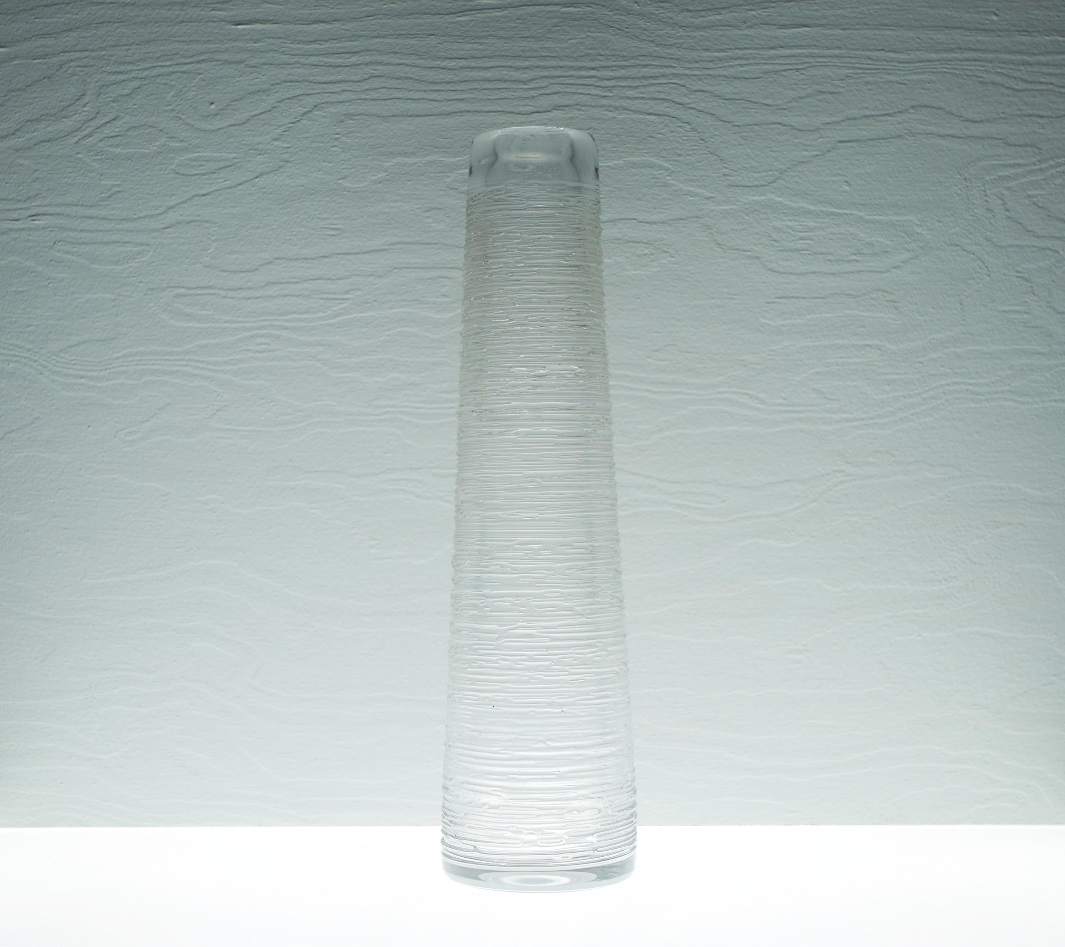 Large Clear Glass Vase by Bengt Edenfalk for Skruf, Sweden, 1970s, Signed 3