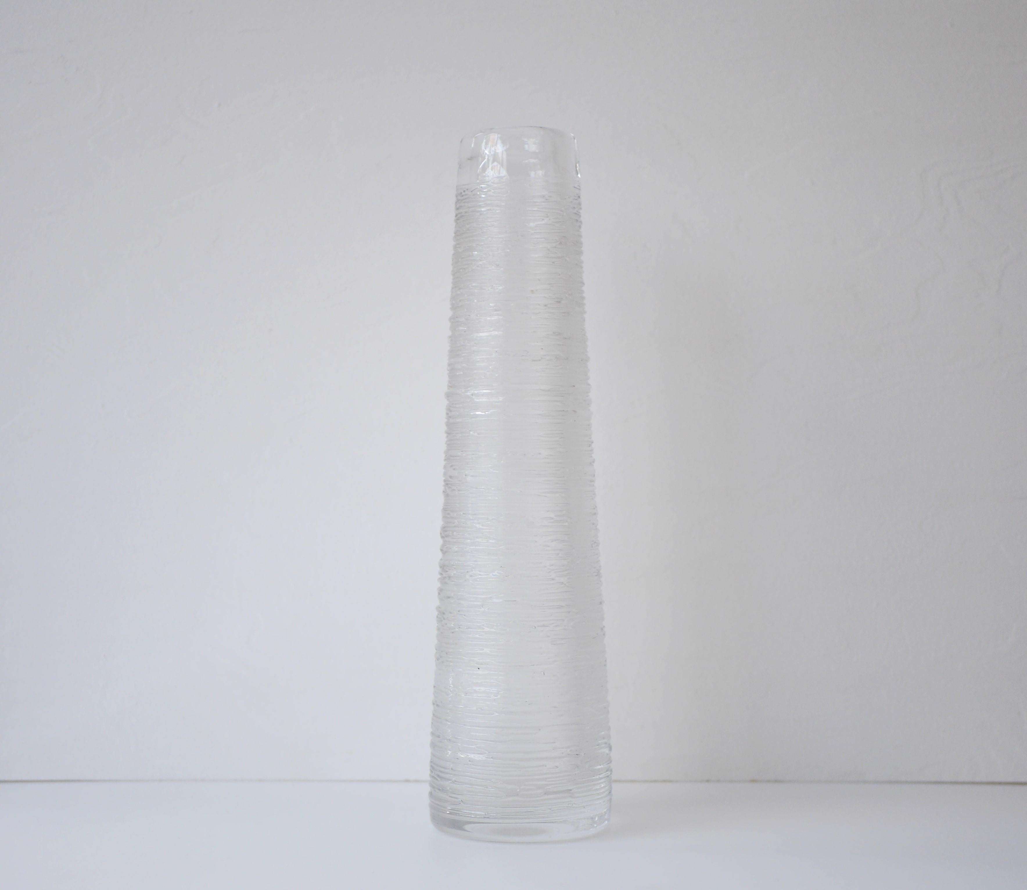Large Clear Glass Vase by Bengt Edenfalk for Skruf, Sweden, 1970s, Signed 4