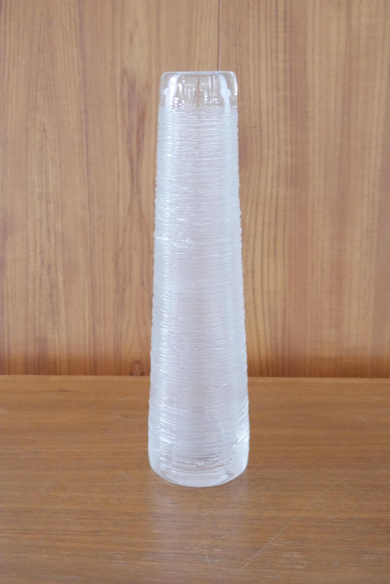 Large Clear Glass Vase by Bengt Edenfalk for Skruf, Sweden, 1970s