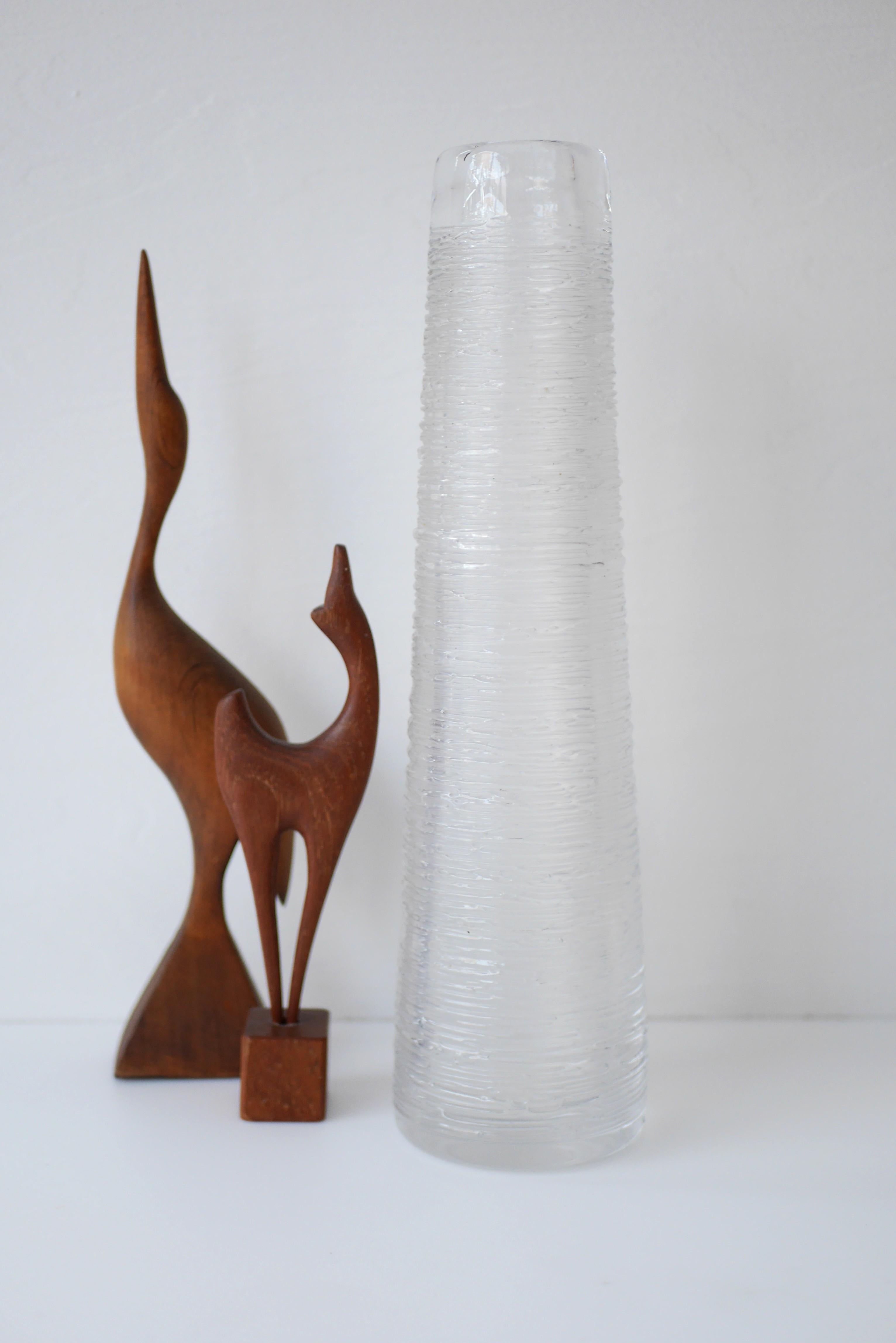 Large Clear Glass Vase by Bengt Edenfalk for Skruf, Sweden, 1970s, Signed 2
