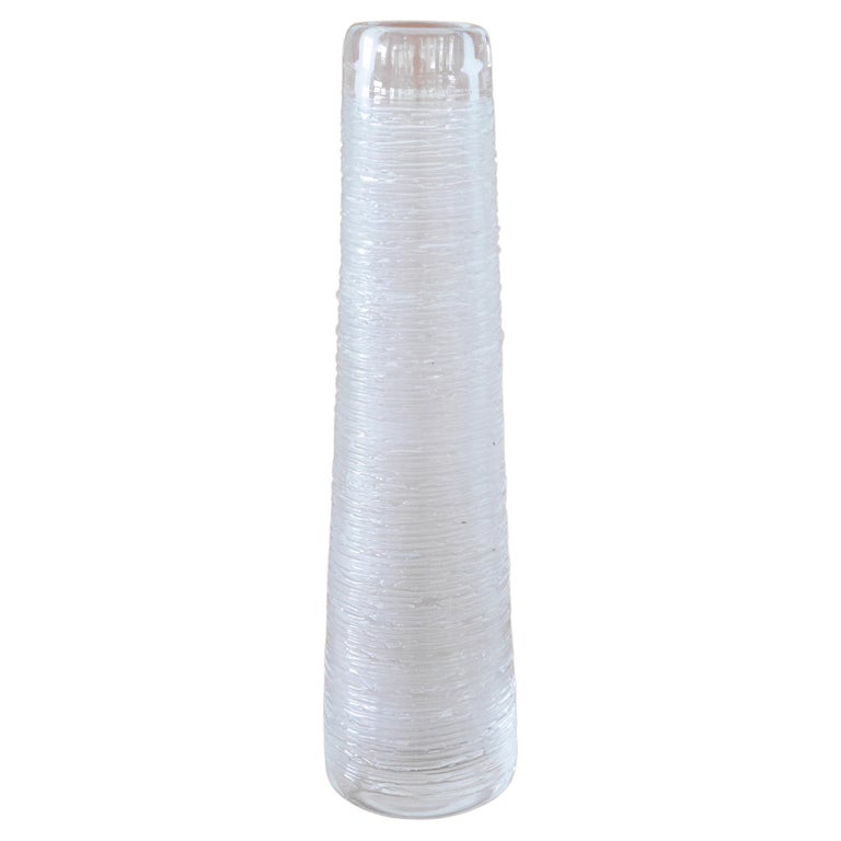 Large Clear Glass Vase by Bengt Edenfalk for Skruf, Sweden, 1970s