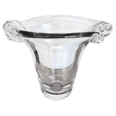 Large Clear Glass Vase by Daum, French 1960s