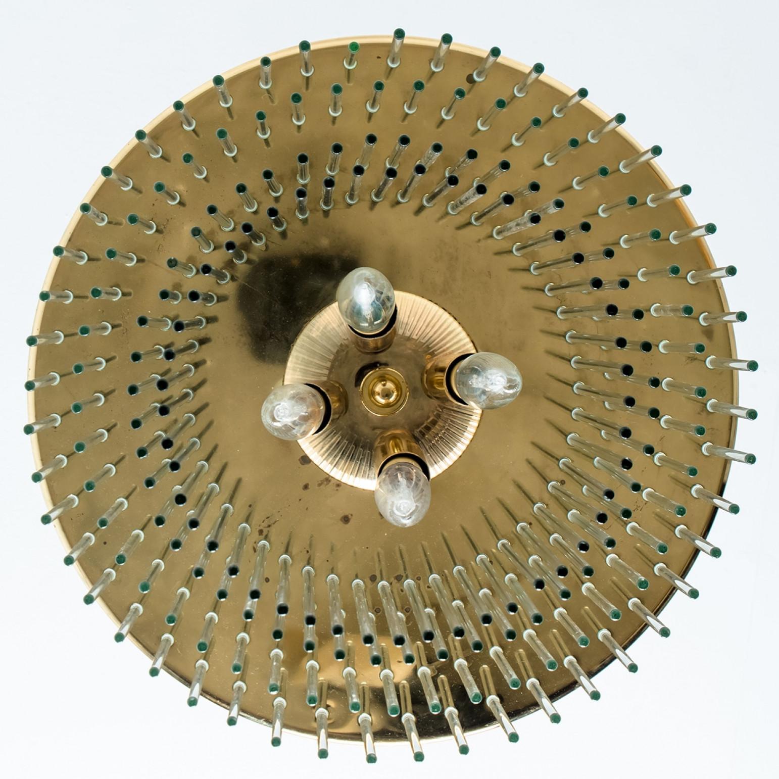 Grande lampadario a tubo in vetro oro chiaro di Sciolari, anni '70 in vendita 6