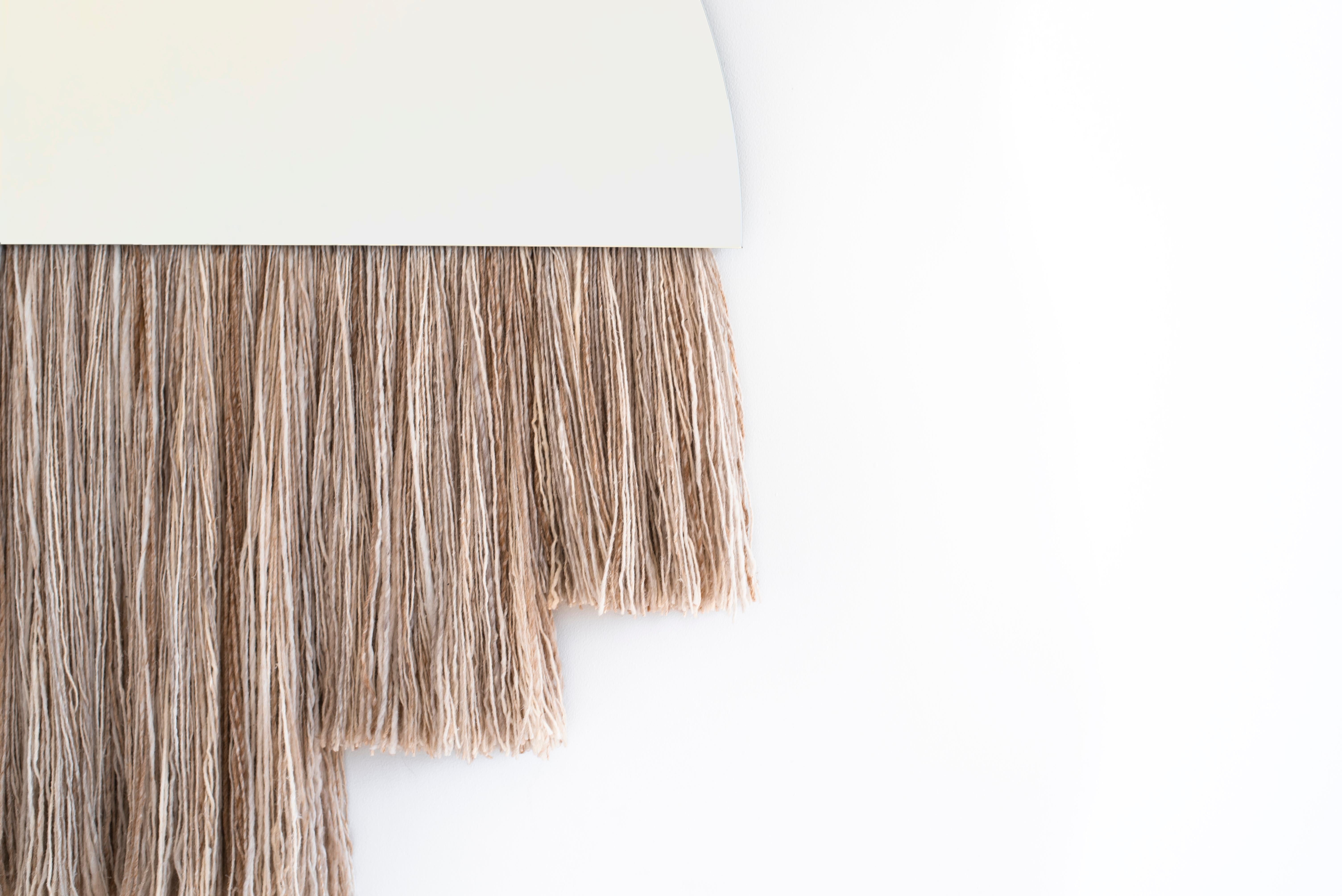 Large Clear Mirror with Fiber, Contemporary Half Moon Mirror by Ben & Aja Blanc For Sale 2