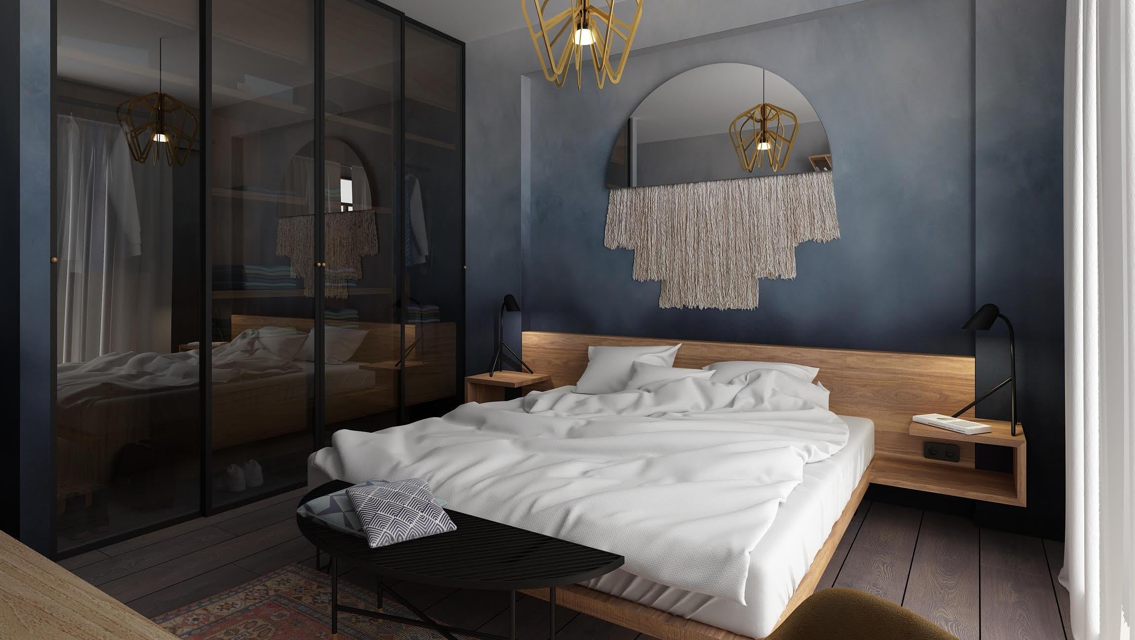 A large-scale mirror reminiscent of a half-moon partnered with hand-spun, hand painted silk fiber.

Customization of mirror color, fiber color, and sizing available. Shown here in clear mirror and beige fiber.