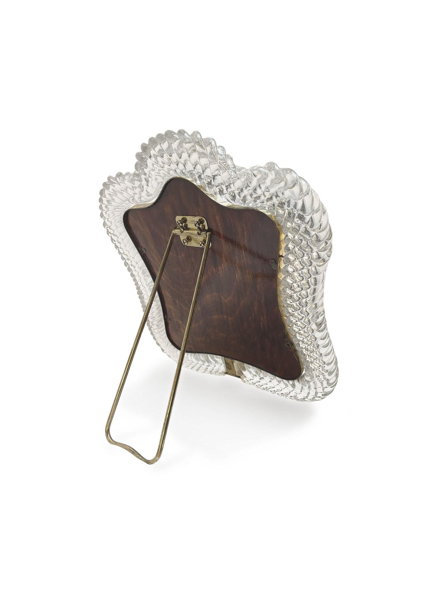 20th Century Barovier & Toso Table Mirror in Torchon Murano Glass, Italy, 1940s