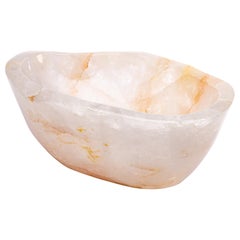 Grand bol en quartz transparent de Madagascar parfait pour le vin et le champagne