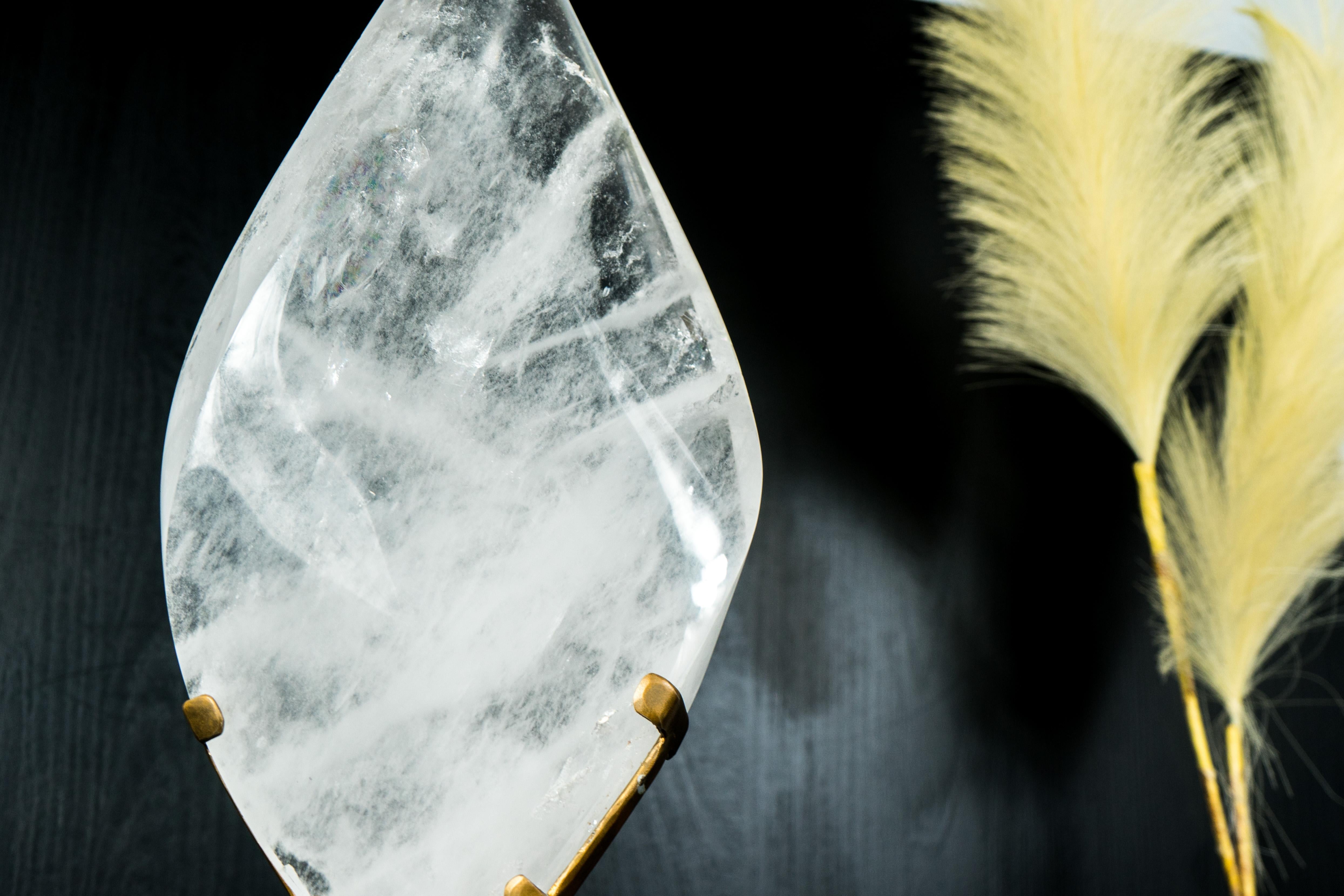 Large Clear Quartz Crystal Flame Sculpture, Natural Clear Quartz Generator For Sale 8