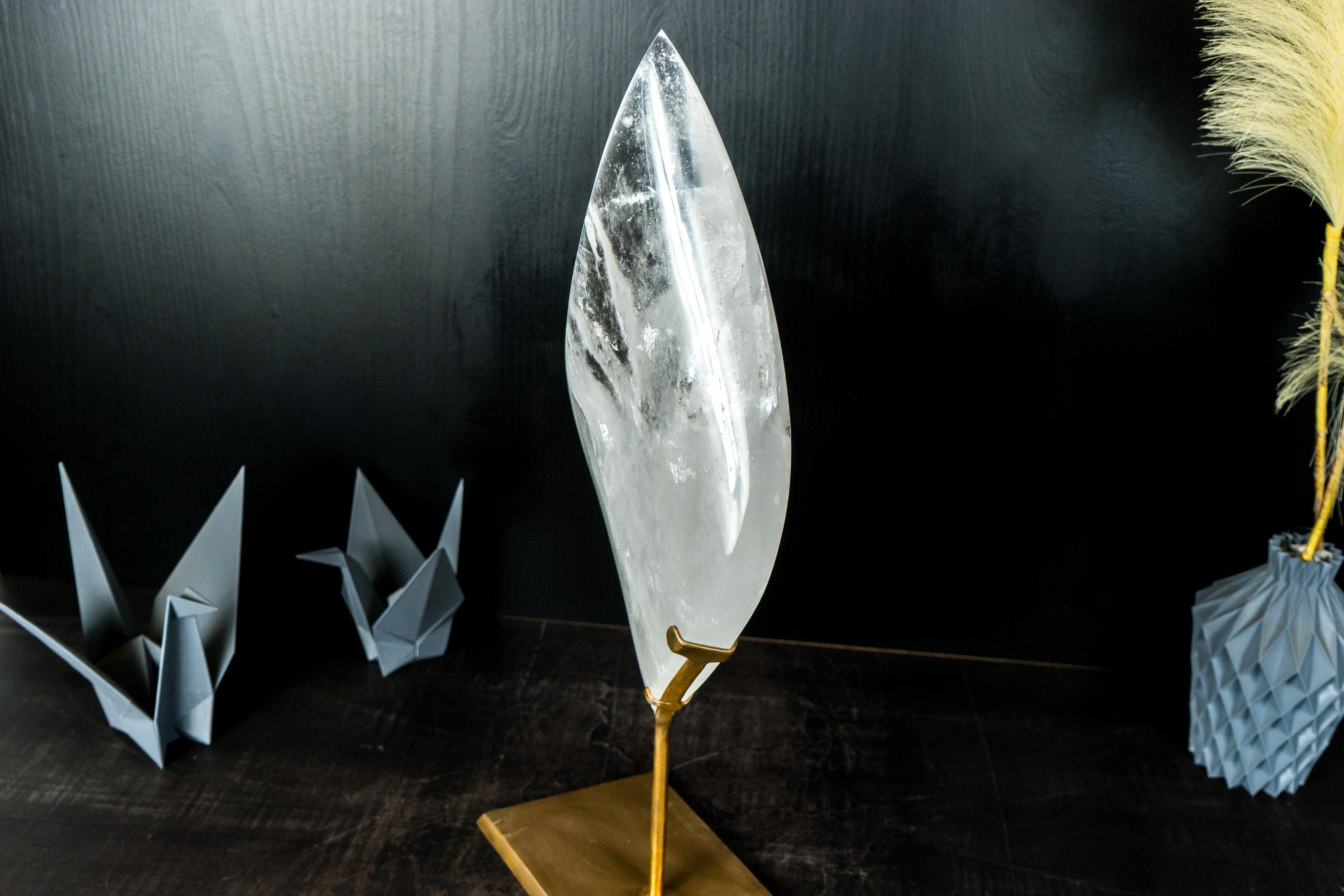 Large Clear Quartz Crystal Flame Sculpture, Natural Clear Quartz Generator For Sale 1
