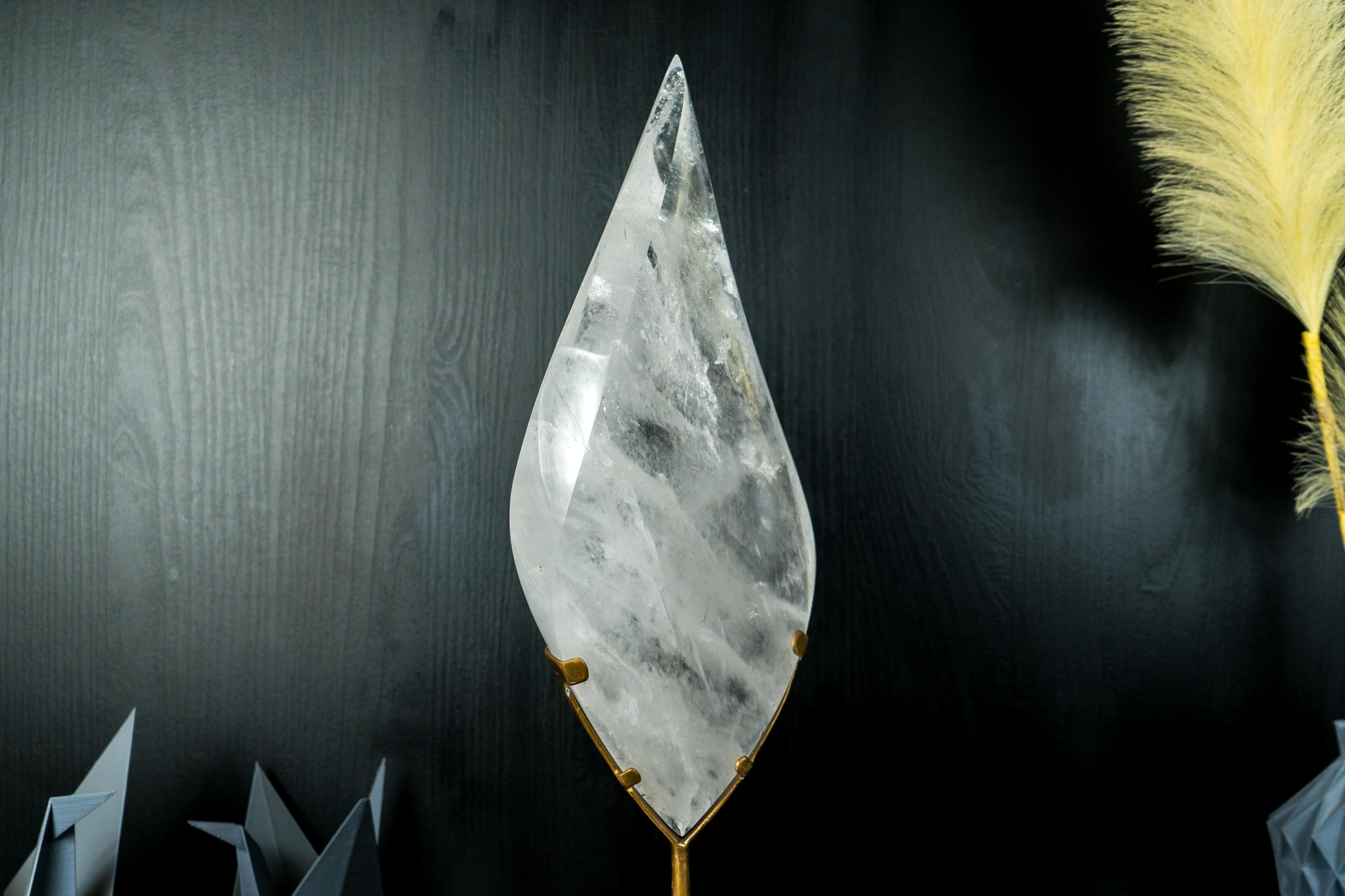 Large Clear Quartz Crystal Flame Sculpture, Natural Clear Quartz Generator For Sale 3
