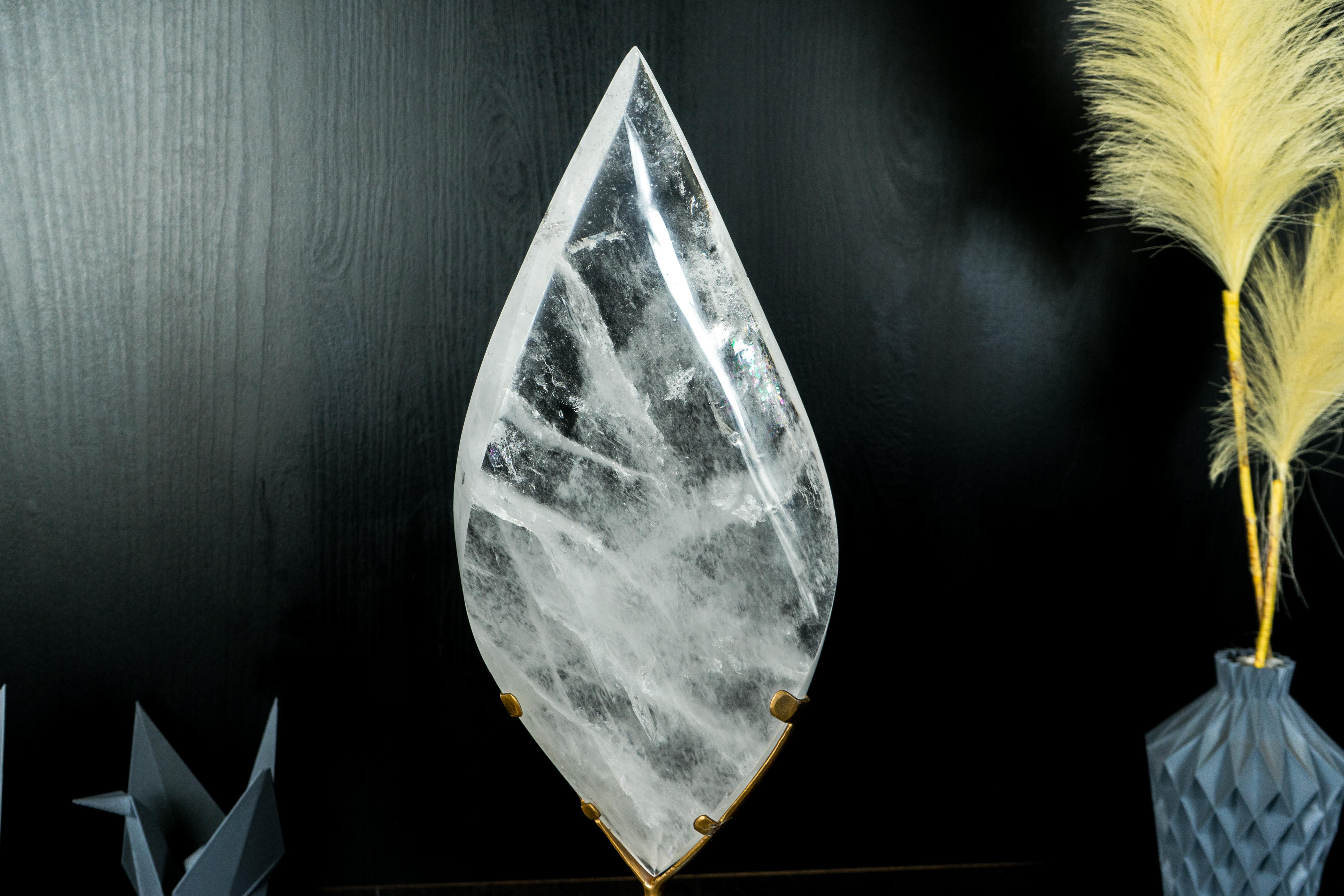 Large Clear Quartz Crystal Flame Sculpture, Natural Clear Quartz Generator For Sale 4