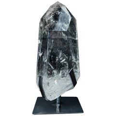 Large Clear Quartz Point on Custom Stand