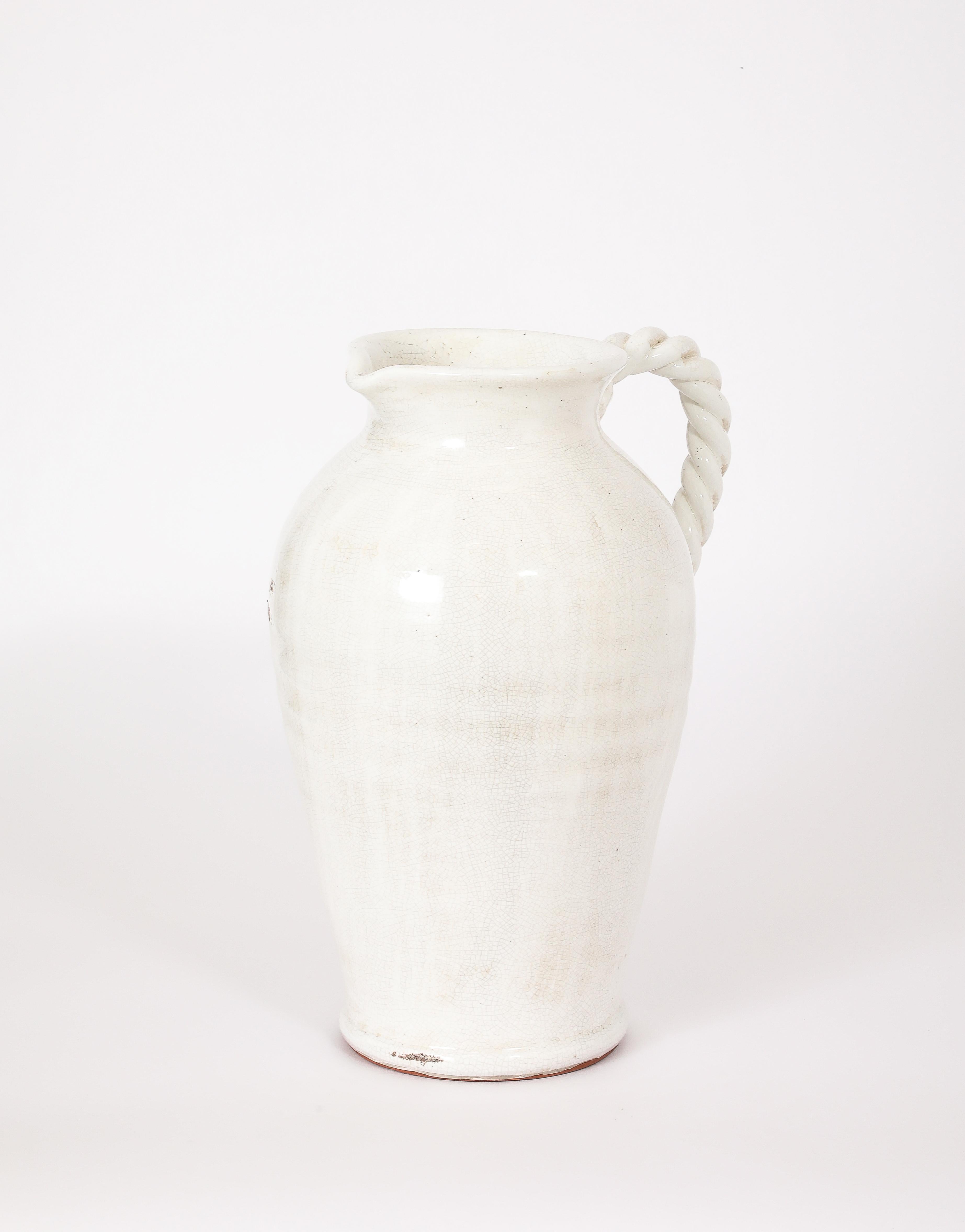Mid-Century Modern Large Clement Massier Pitcher, France 1920's For Sale