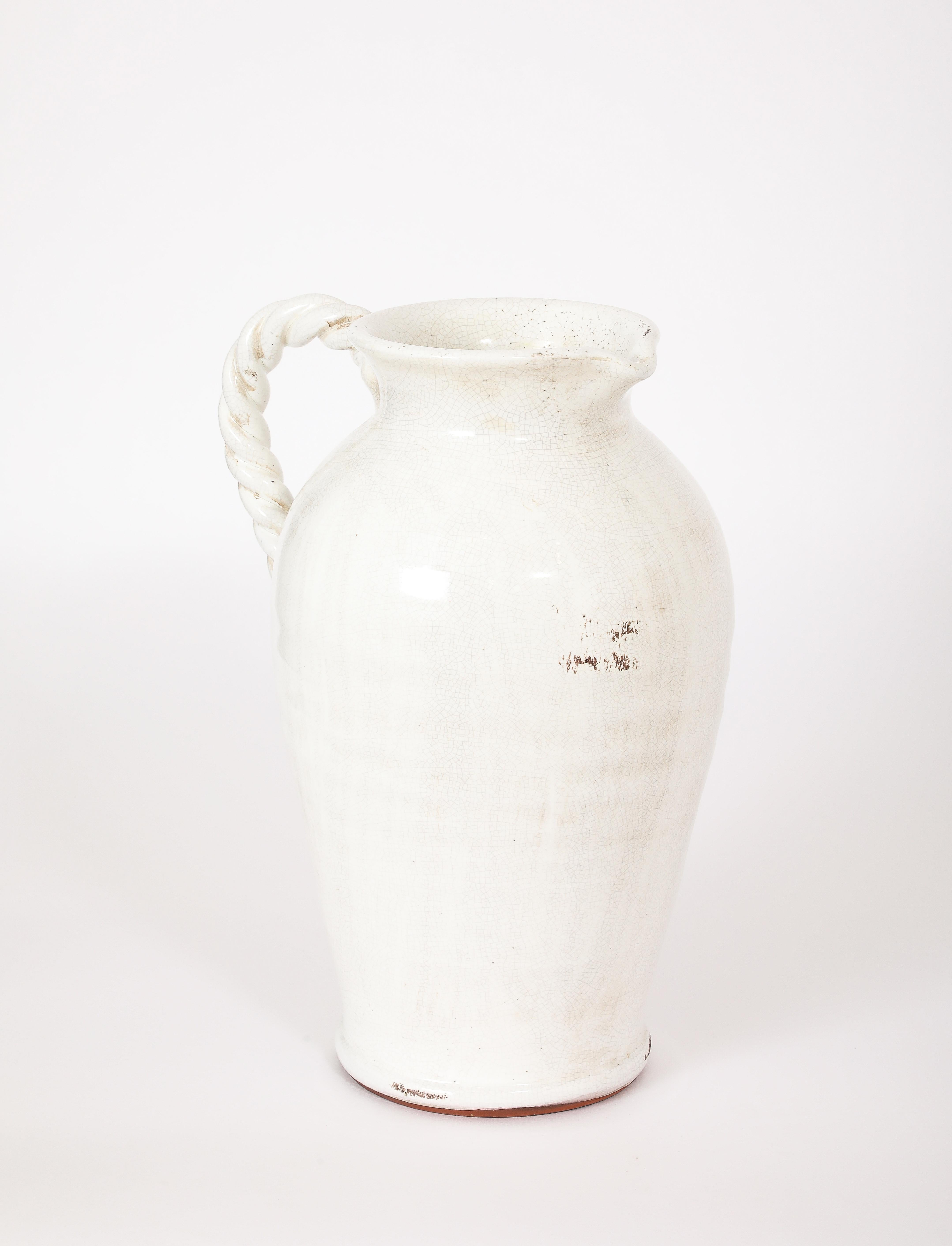 Ceramic Large Clement Massier Pitcher, France 1920's For Sale