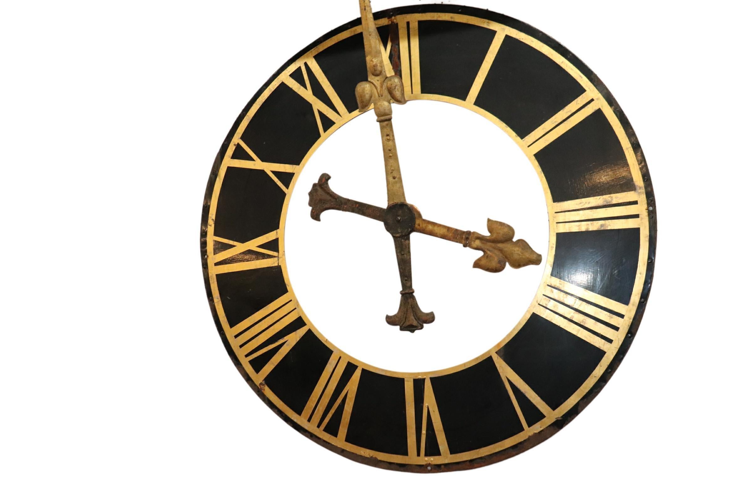 Cut Steel Large Clock Face, with Gilt Iron Hands