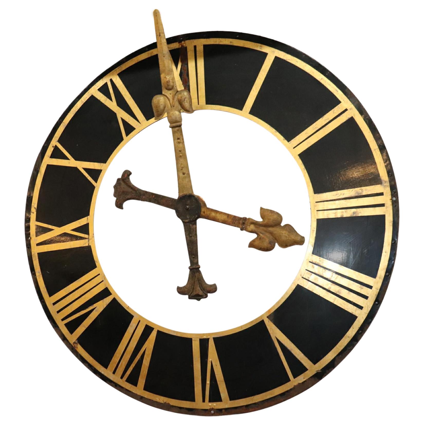 Large Clock Face, with Gilt Iron Hands
