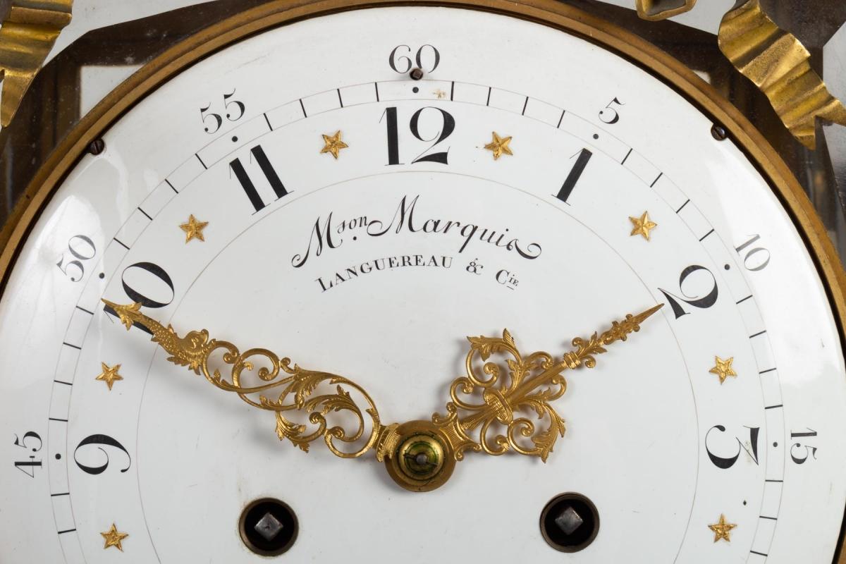 Gilt Large Clock, Louis XVI Style, 19th Century