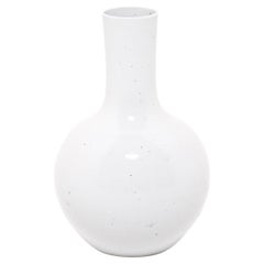 Grand vase col de cygne blanc nuageux