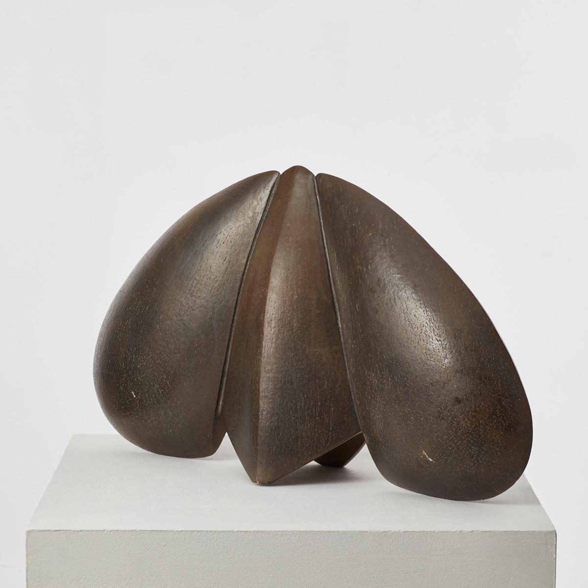 A large, stoneware abstract sculpture with a tripartite composition comprising biomorphic shapes. It was previously owned by Sir Terence Conran (1931 - 2020). Conran, an inimitable design pioneer and businessman,“ did more than anyone to enhance