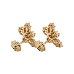 Large Cluster Diamond Earrings in 18K Yellow Gold