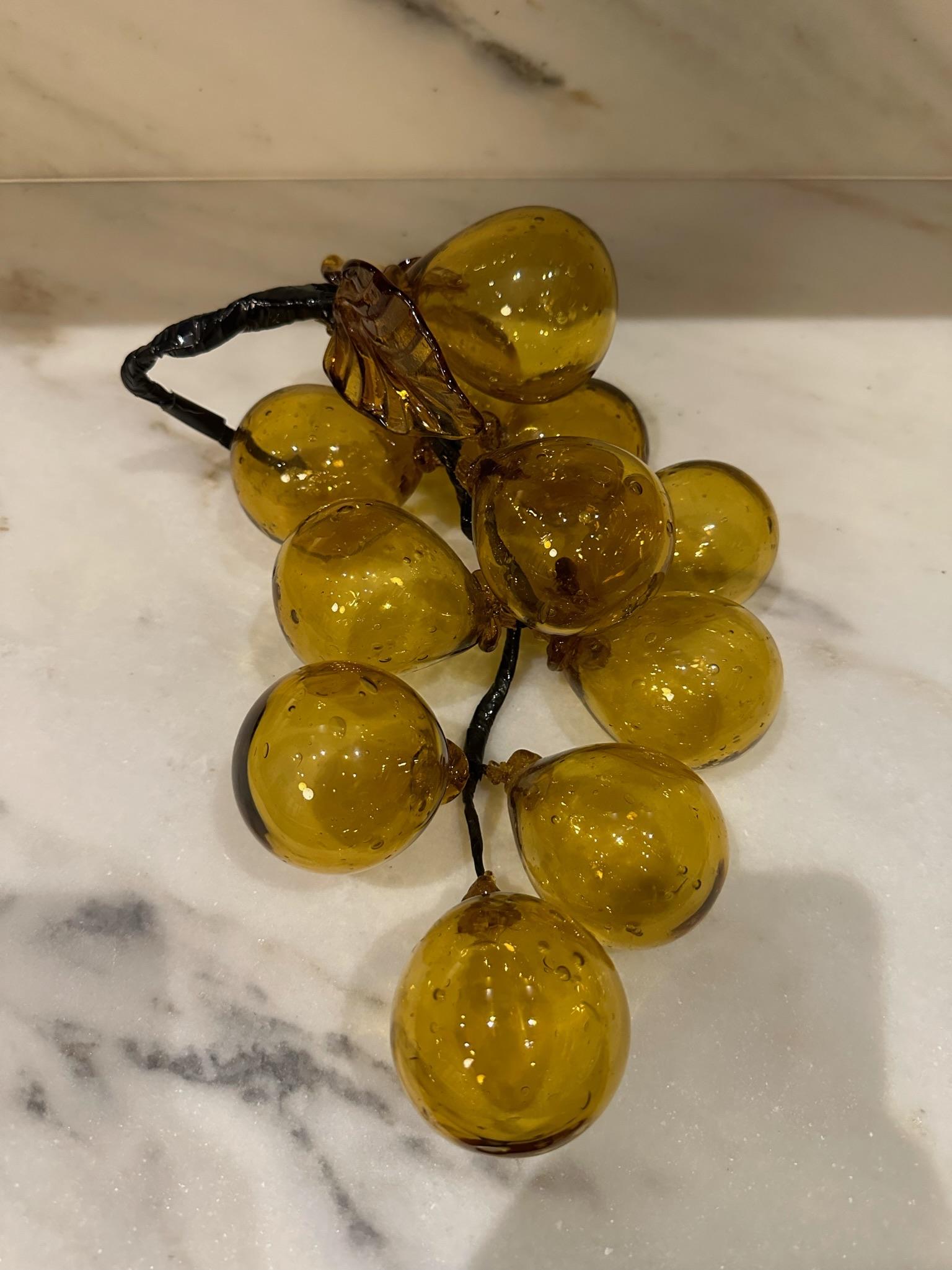 Hollywood Regency Large Cluster of Murano Glass Grapes For Sale