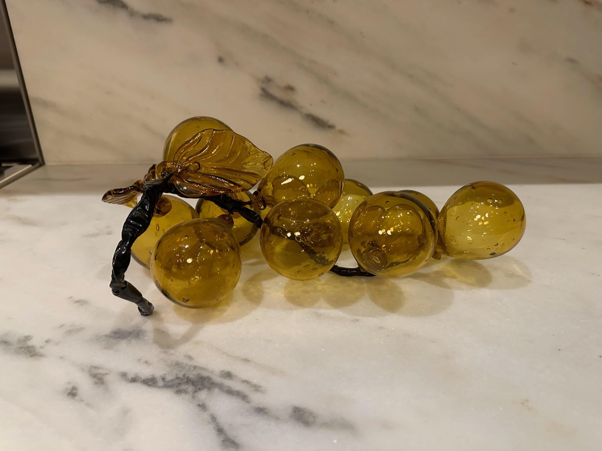 Italian Large Cluster of Murano Glass Grapes For Sale