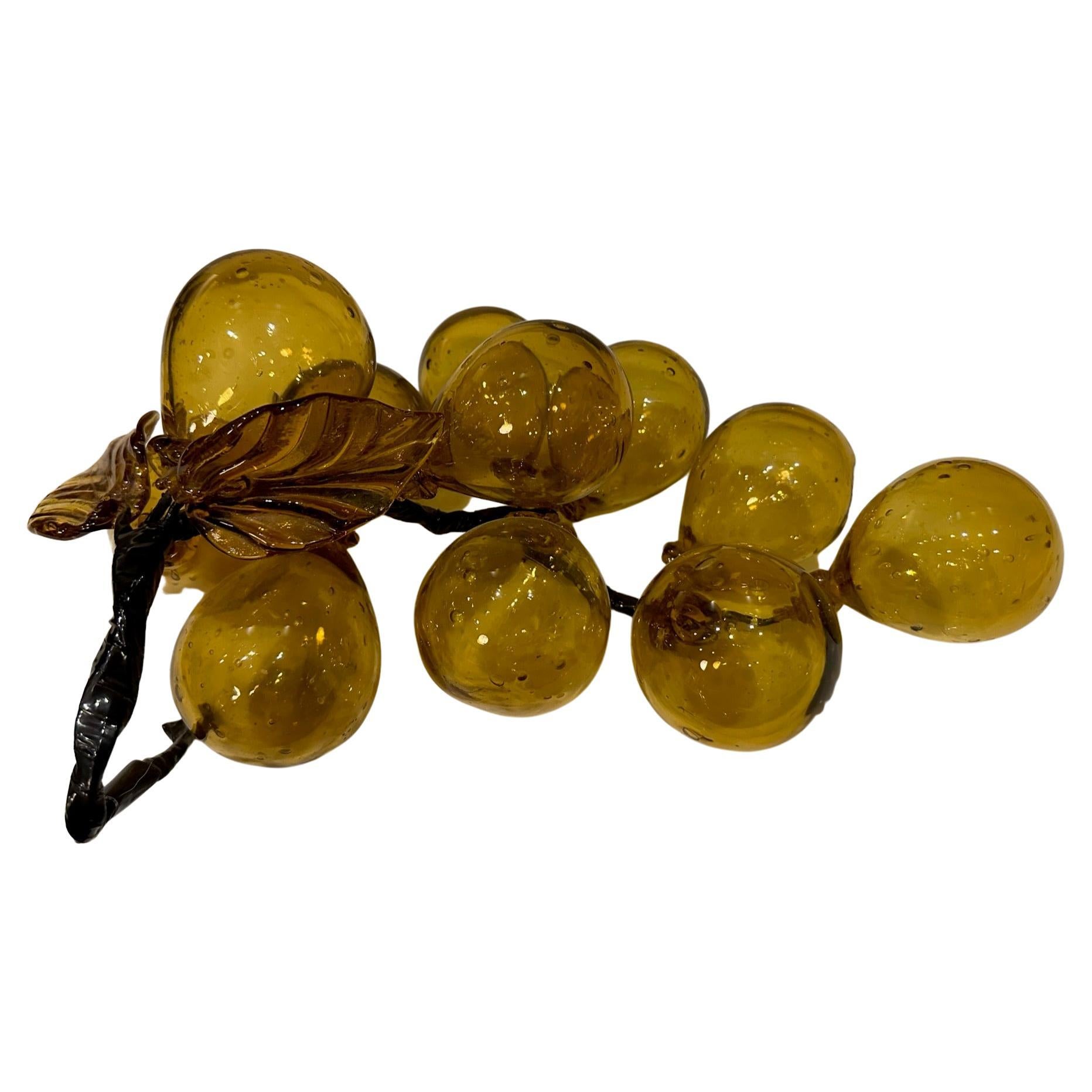 Grand grappe de grappes de raisins en verre de Murano