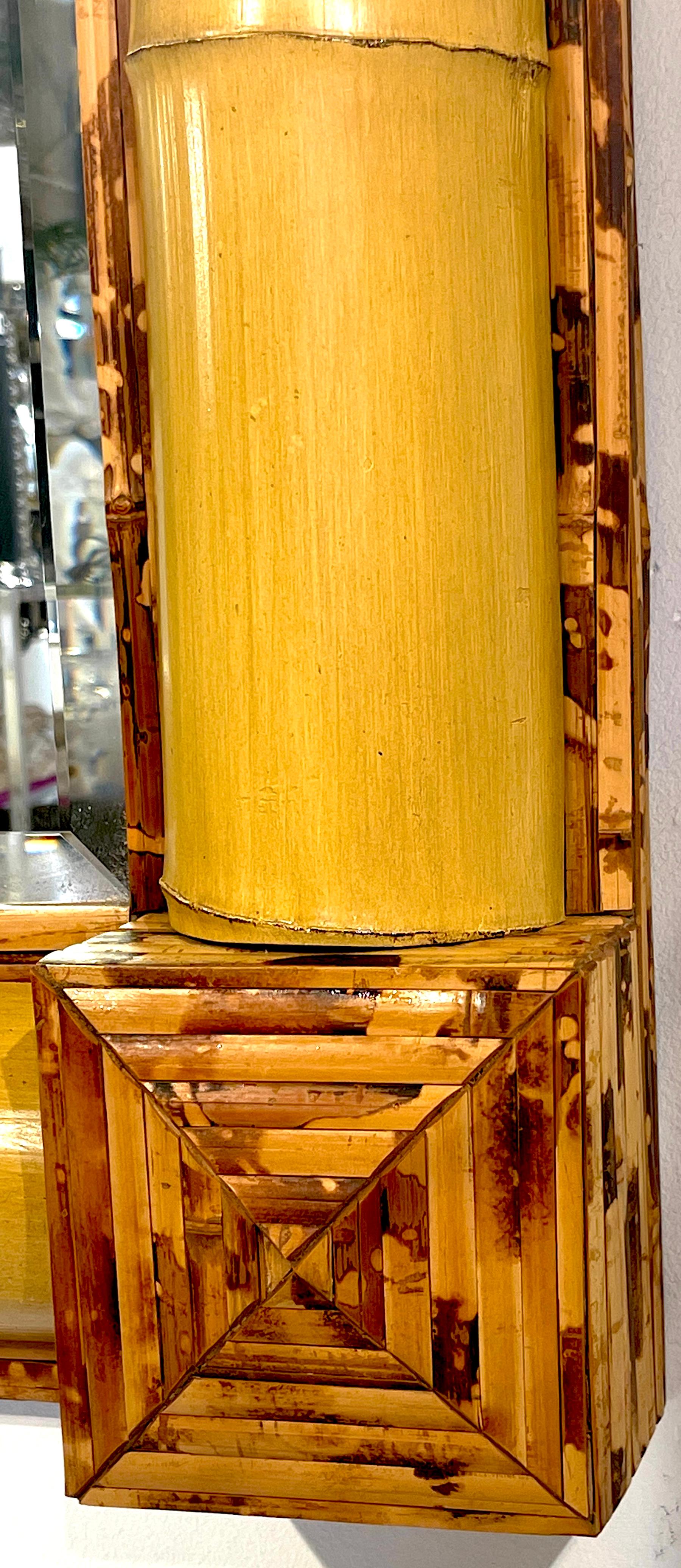 Large Coastal Bamboo Mirror  For Sale 9