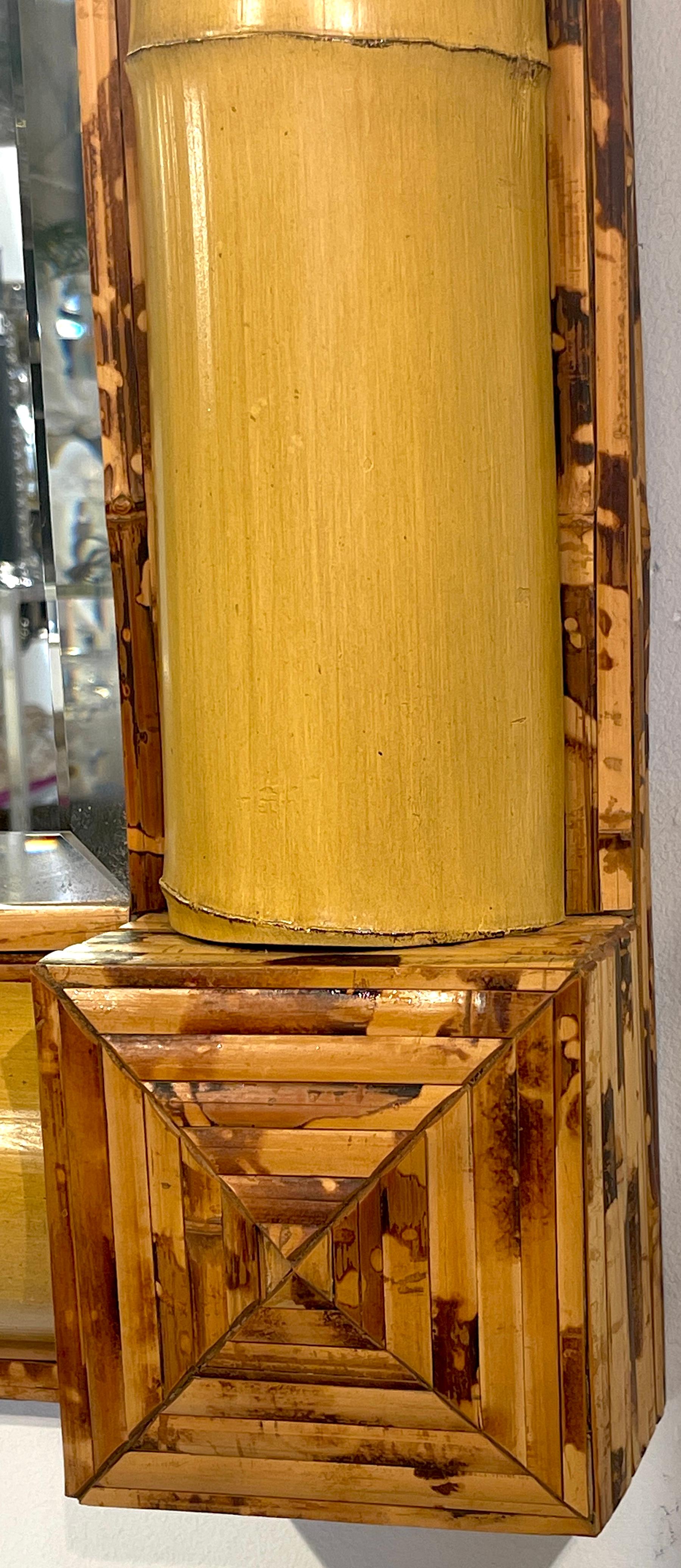 Grande specchio costiero in bambù in vendita 3
