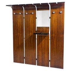 Grand porte-manteau avec miroir et console, Italie, années 1960