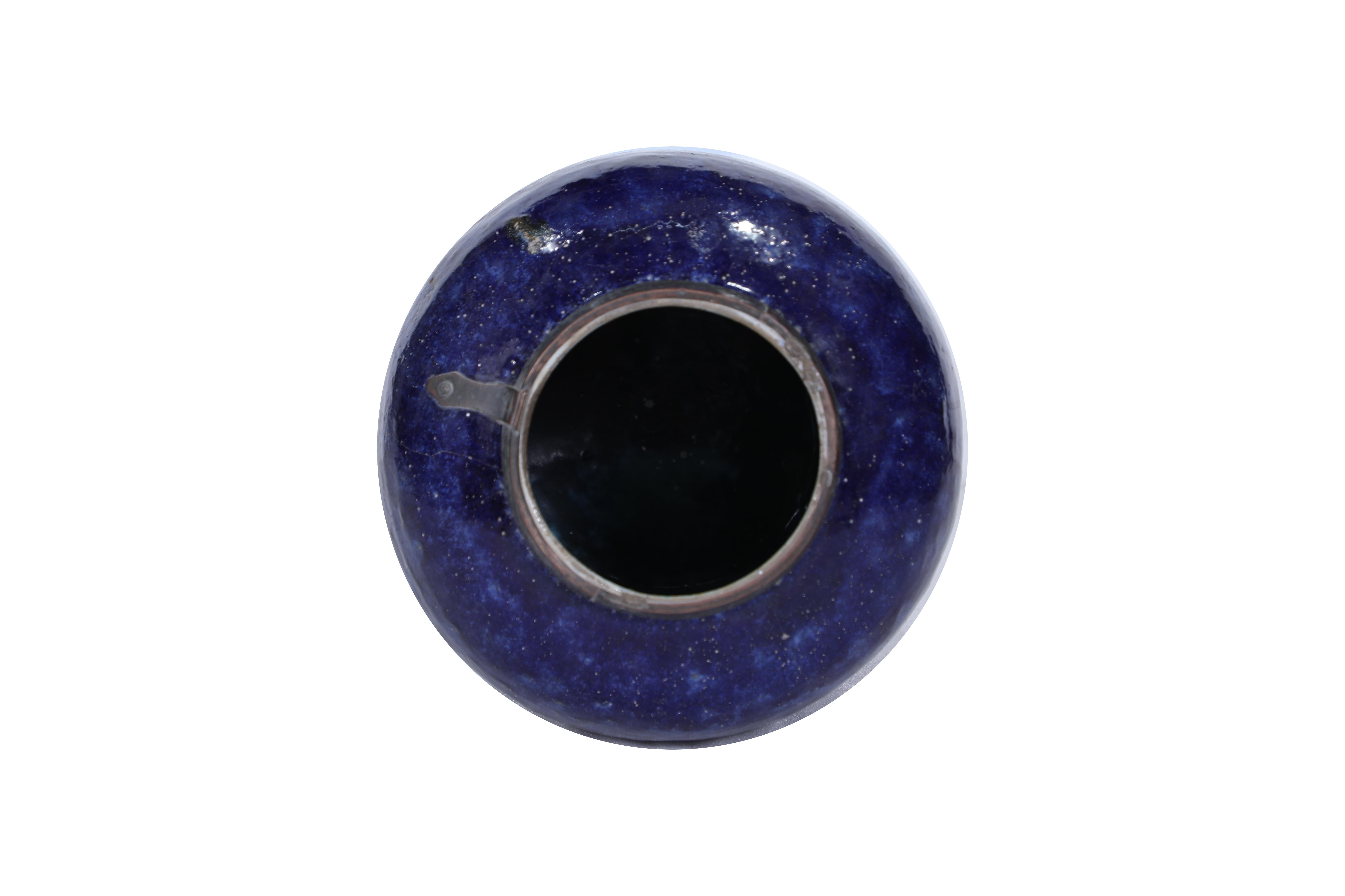 Große kobaltblaue Urne oder Pflanzgefäß aus Keramik (Chinesischer Export) im Angebot