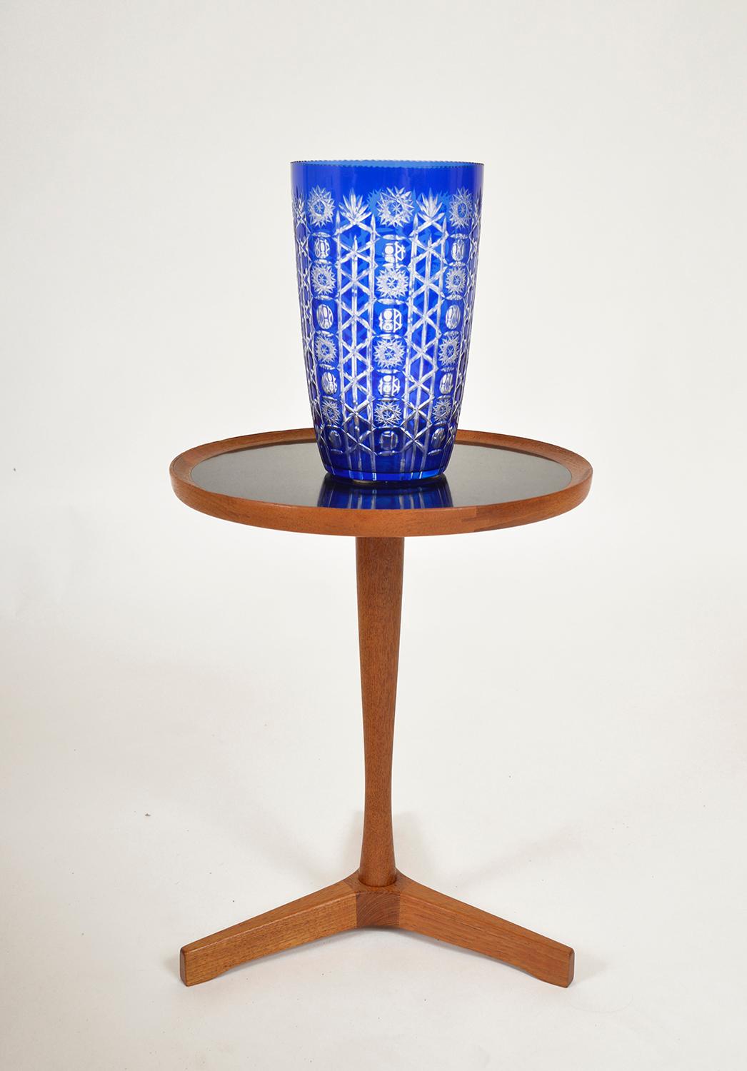 large cobalt blue glass vase