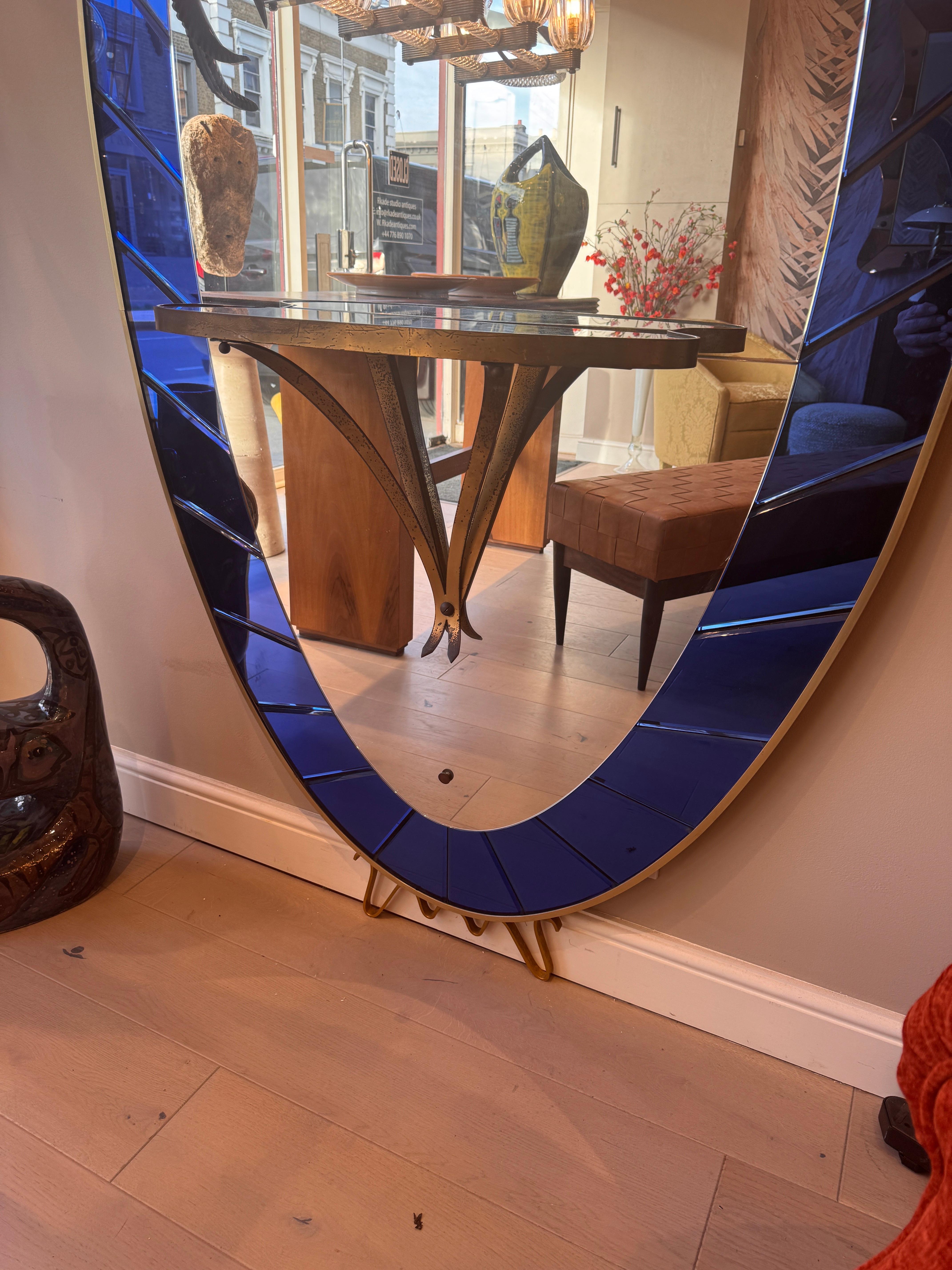 Grande specchio e console blu cobalto di Cristal Arte In condizioni buone in vendita a London, GB